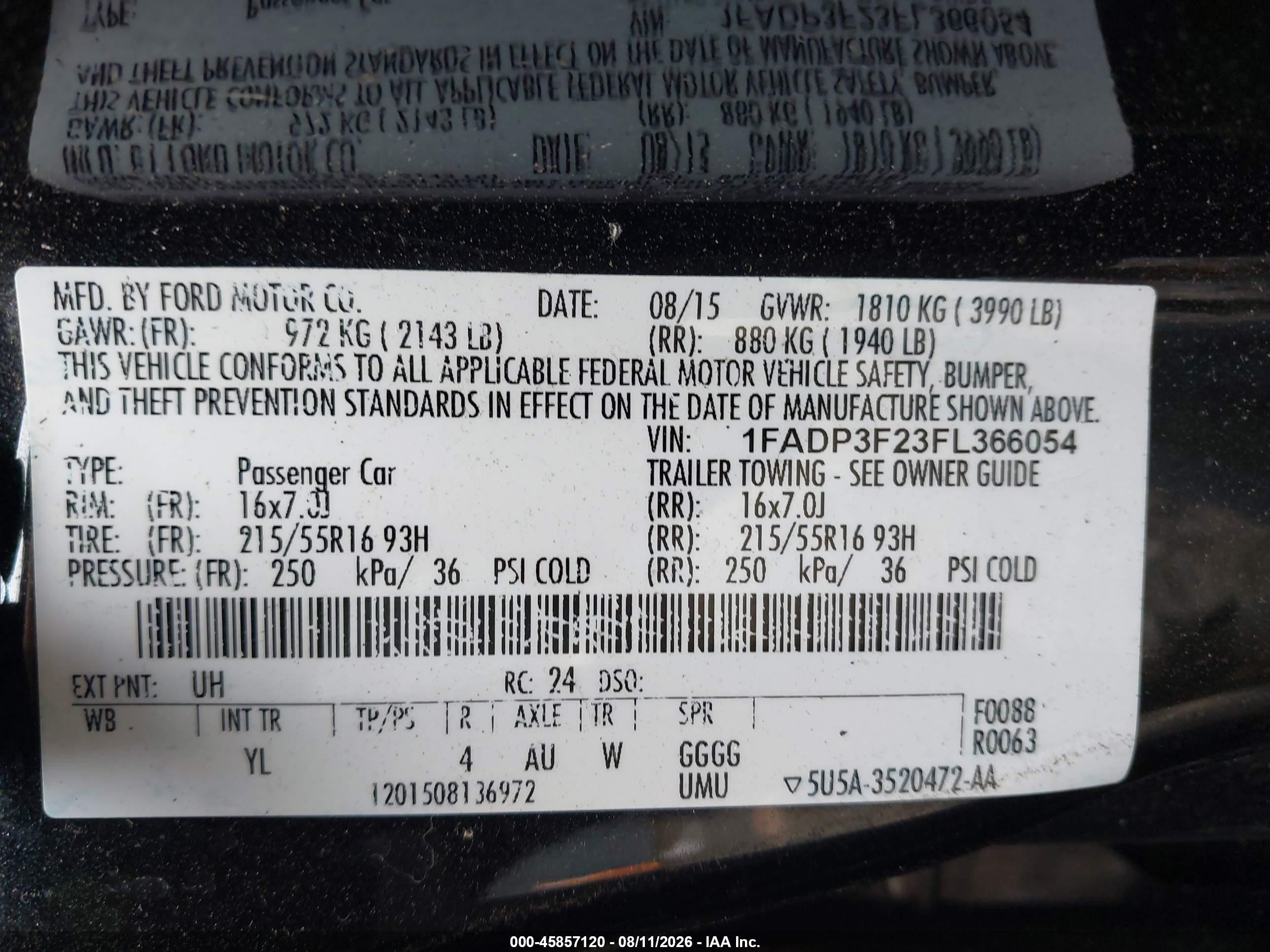 2015 Ford Focus Se Black vin: 1FADP3F23FL366054