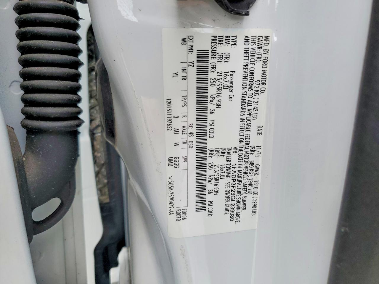 2016 Ford Focus Se White vin: 1FADP3F23GL239080