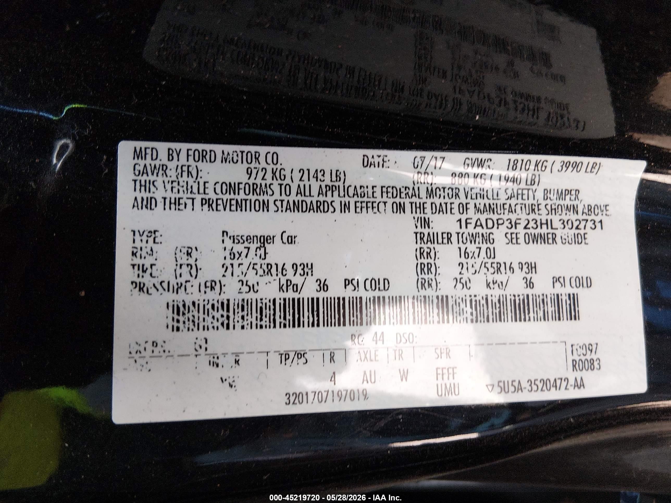 2017 Ford Focus Se Black vin: 1FADP3F23HL302731