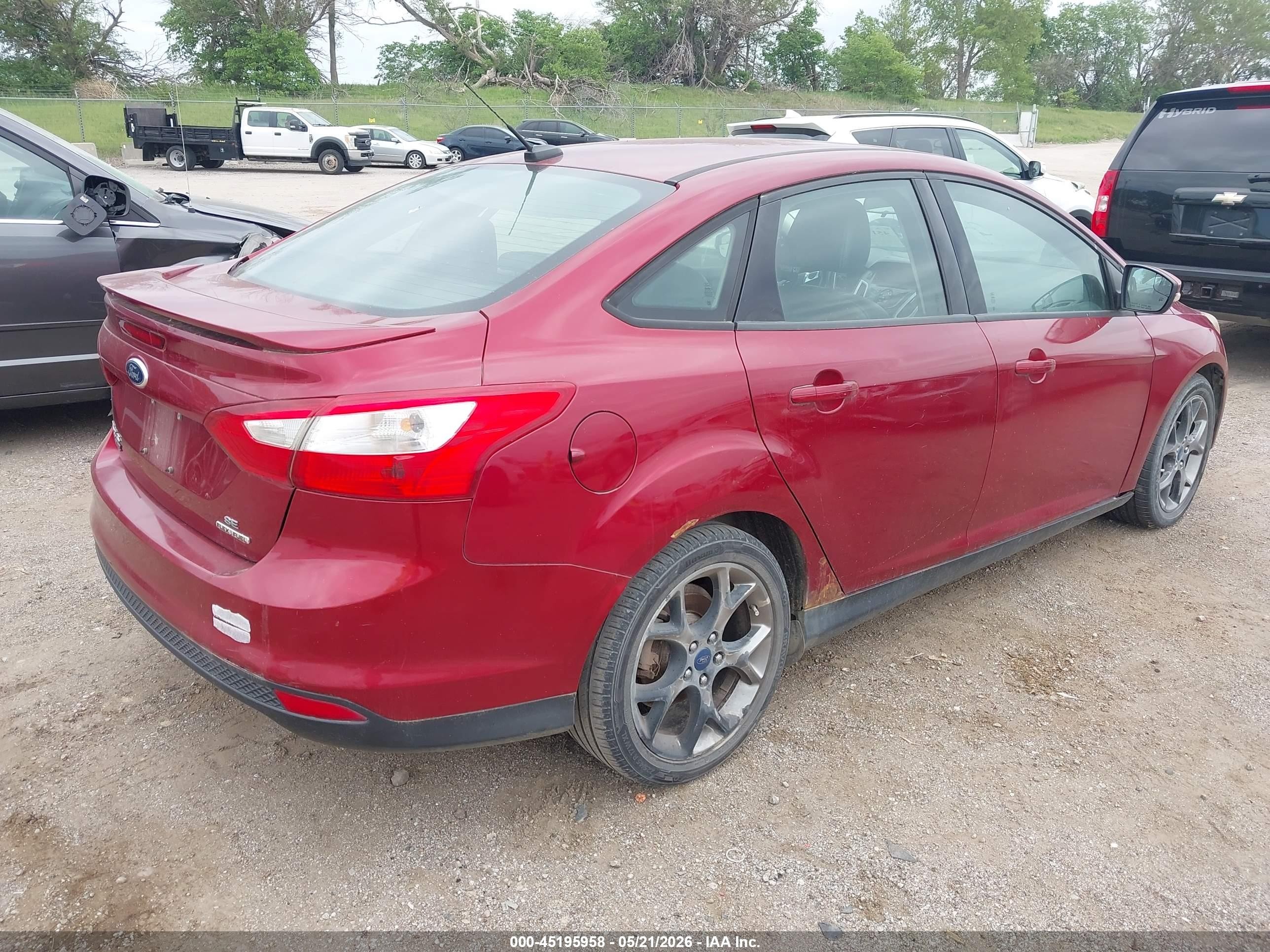 2013 Ford Focus Se Maroon vin: 1FADP3F24DL115976