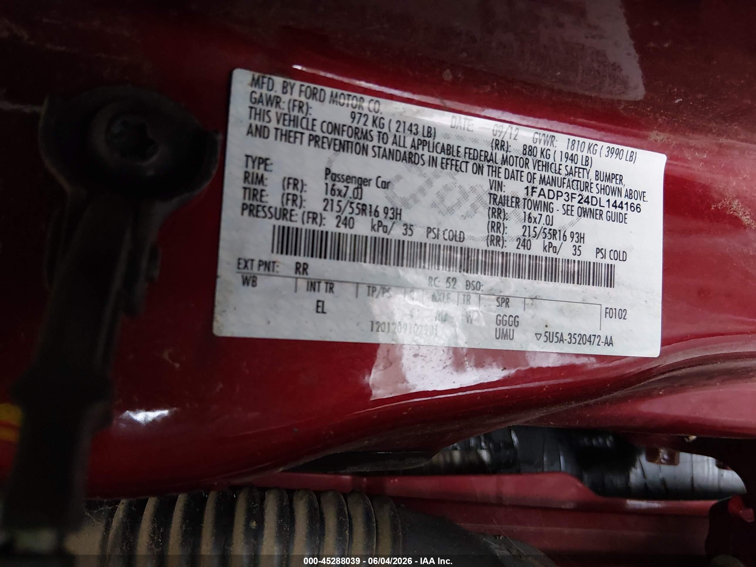 2013 Ford Focus Se Red vin: 1FADP3F24DL144166