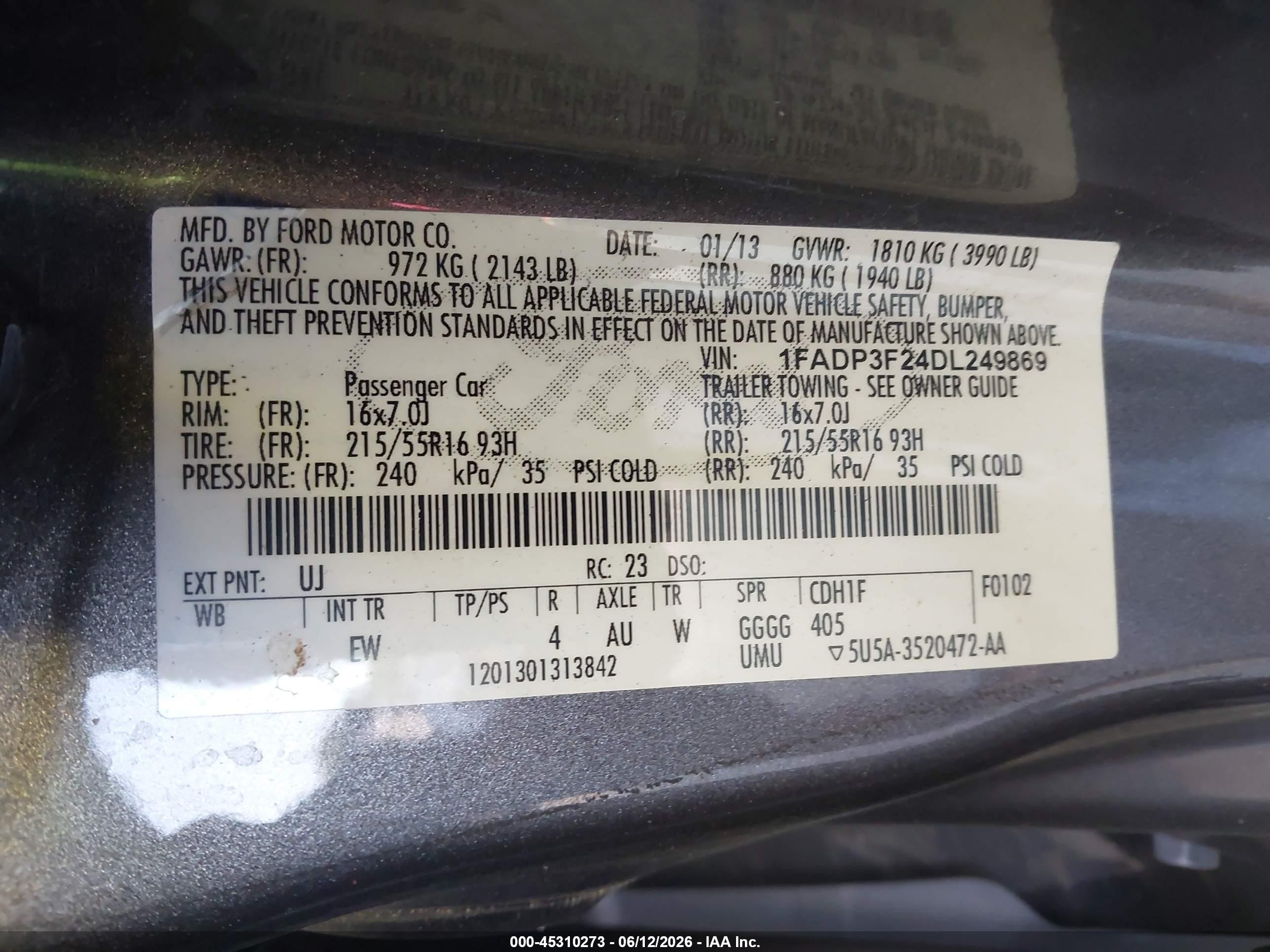 2013 Ford Focus Se Серый vin: 1FADP3F24DL249869