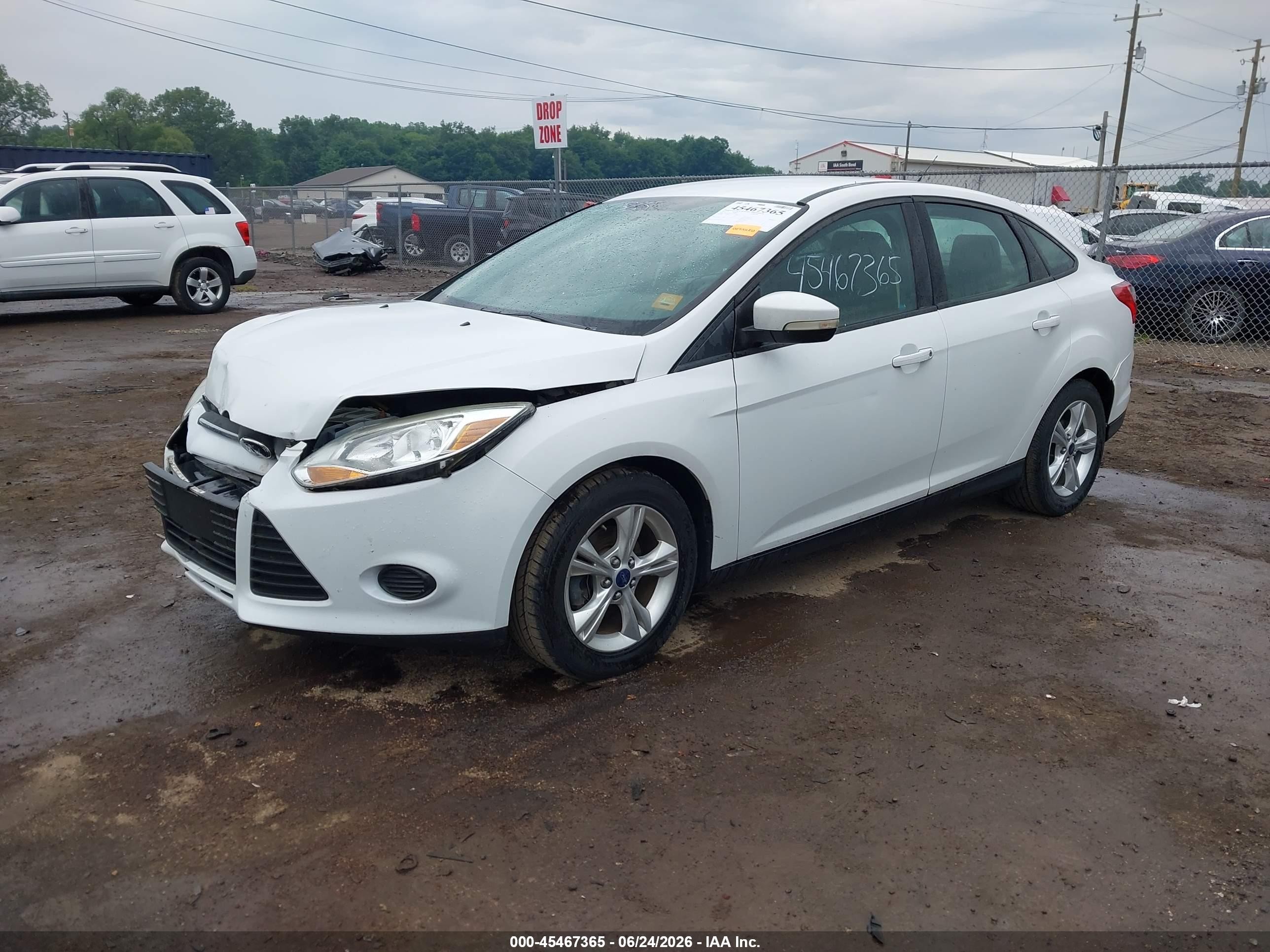 2013 Ford Focus Se White vin: 1FADP3F24DL296755