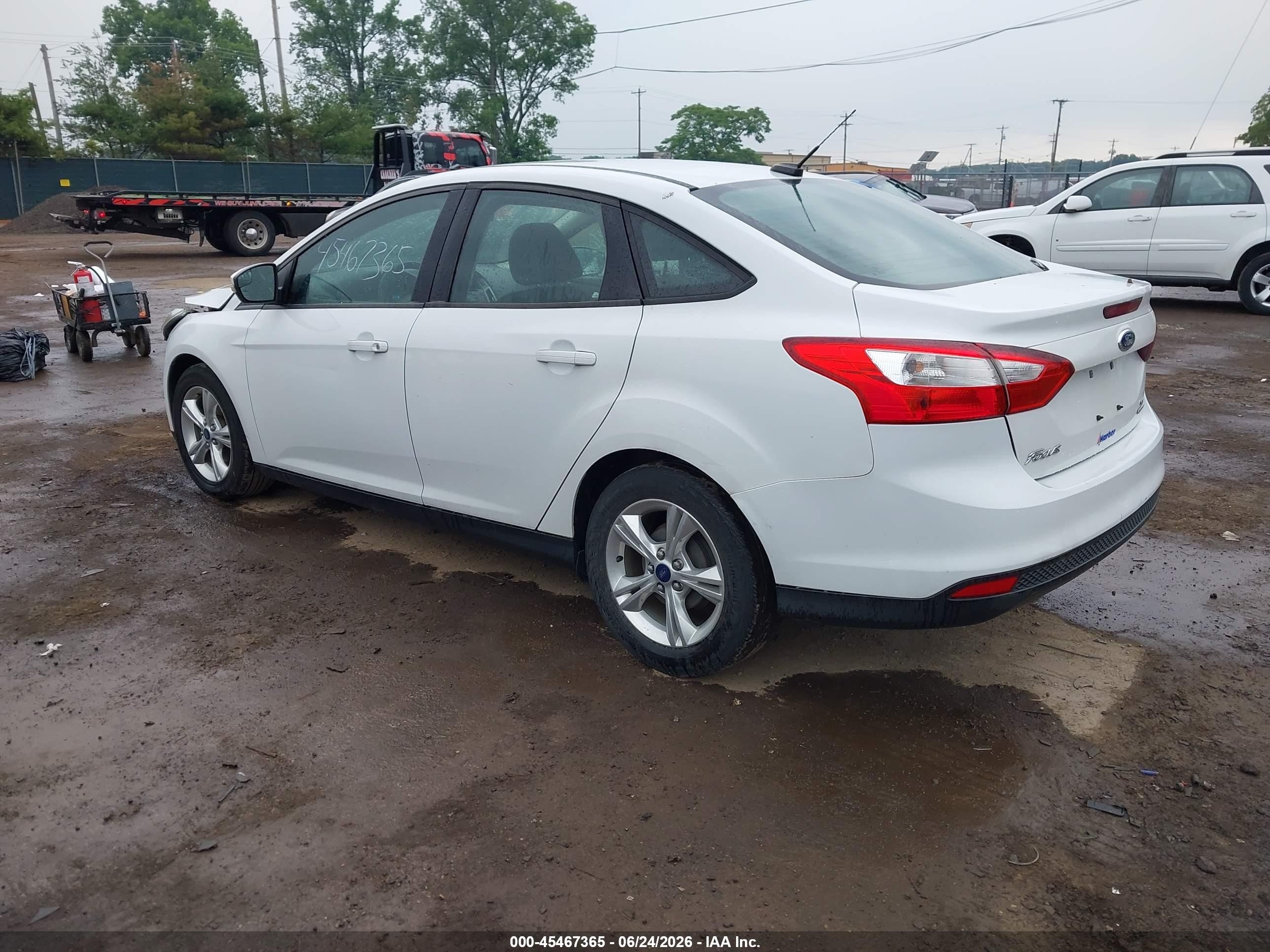 2013 Ford Focus Se White vin: 1FADP3F24DL296755