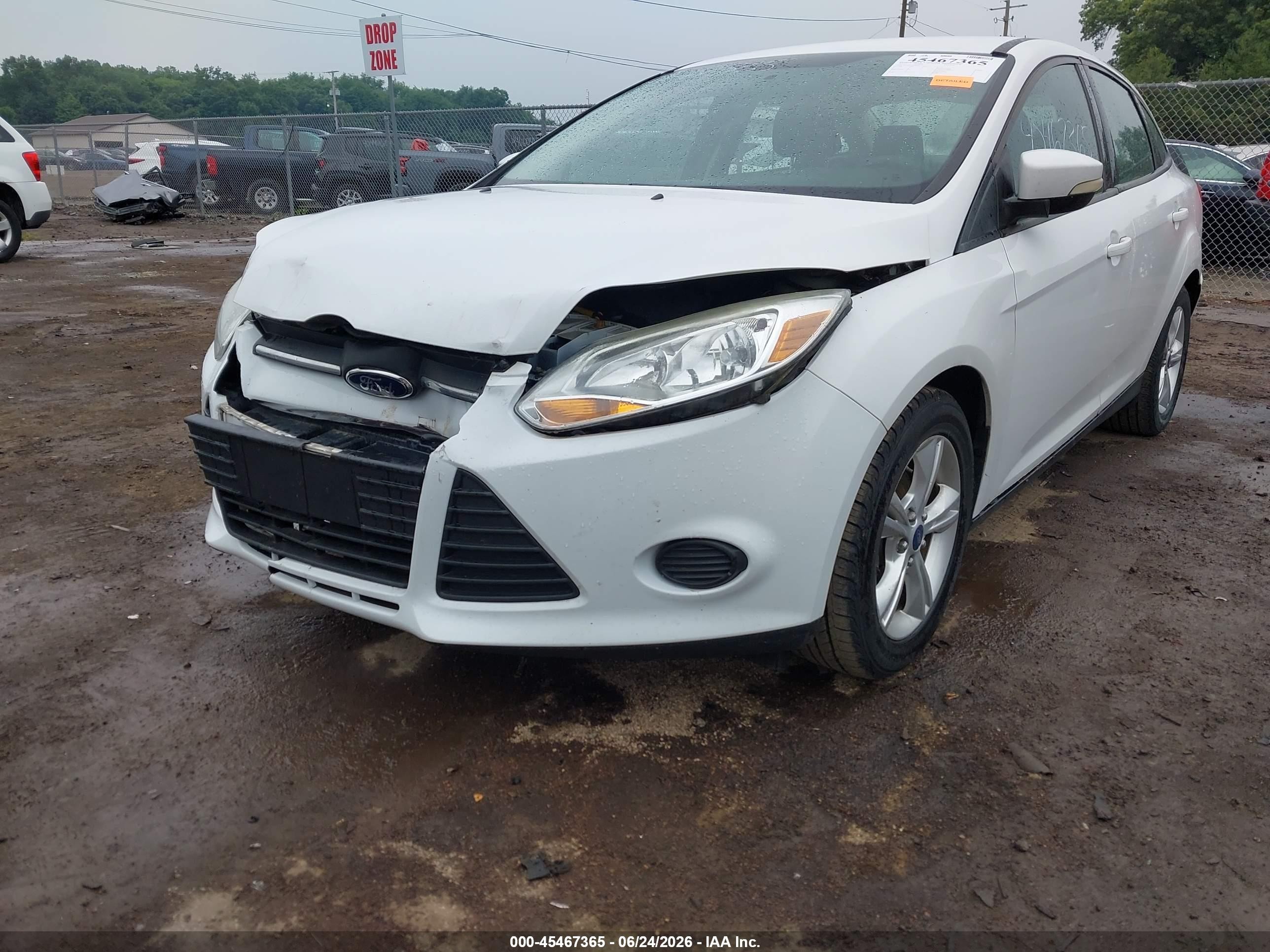 2013 Ford Focus Se White vin: 1FADP3F24DL296755