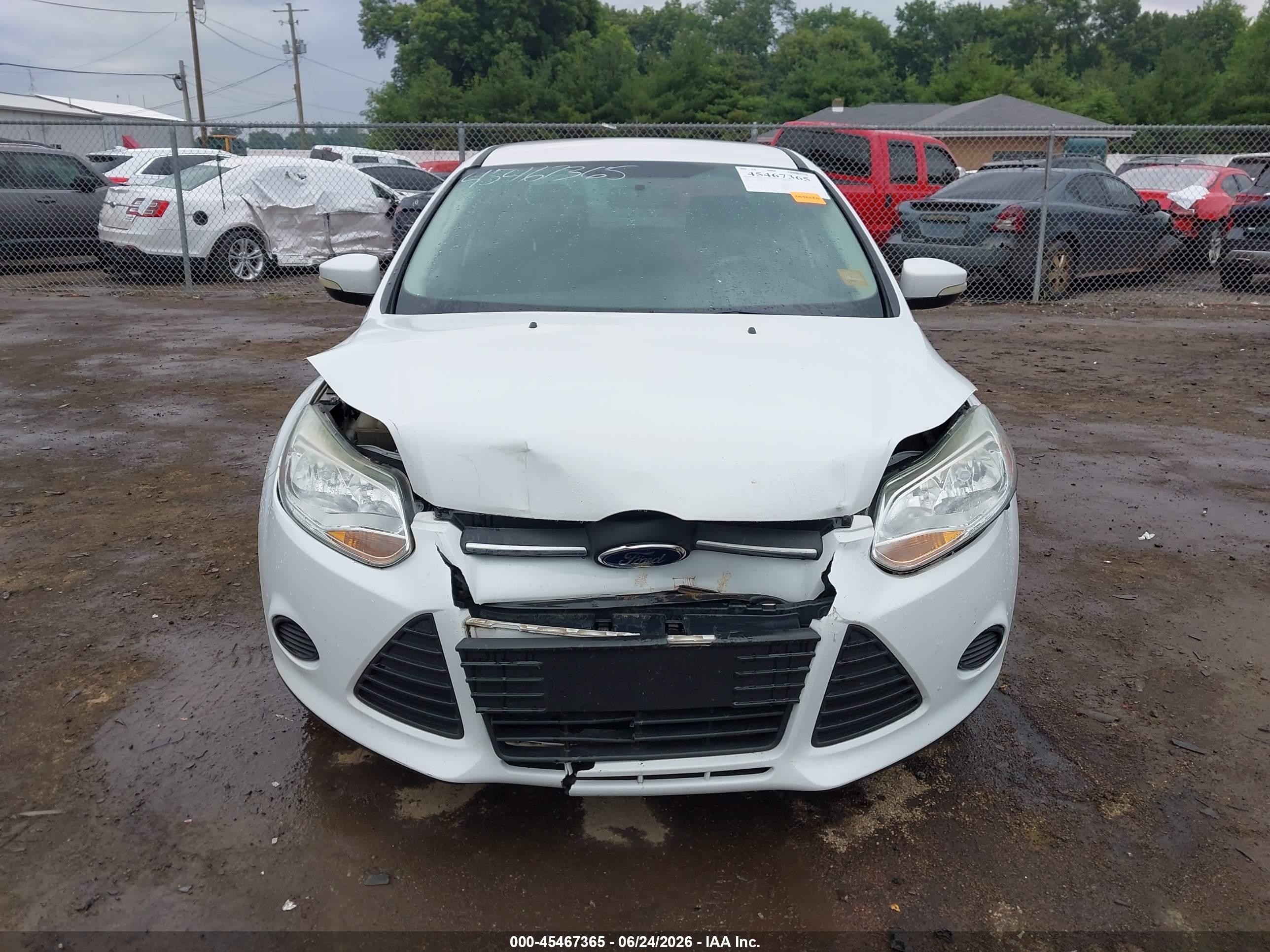 2013 Ford Focus Se White vin: 1FADP3F24DL296755