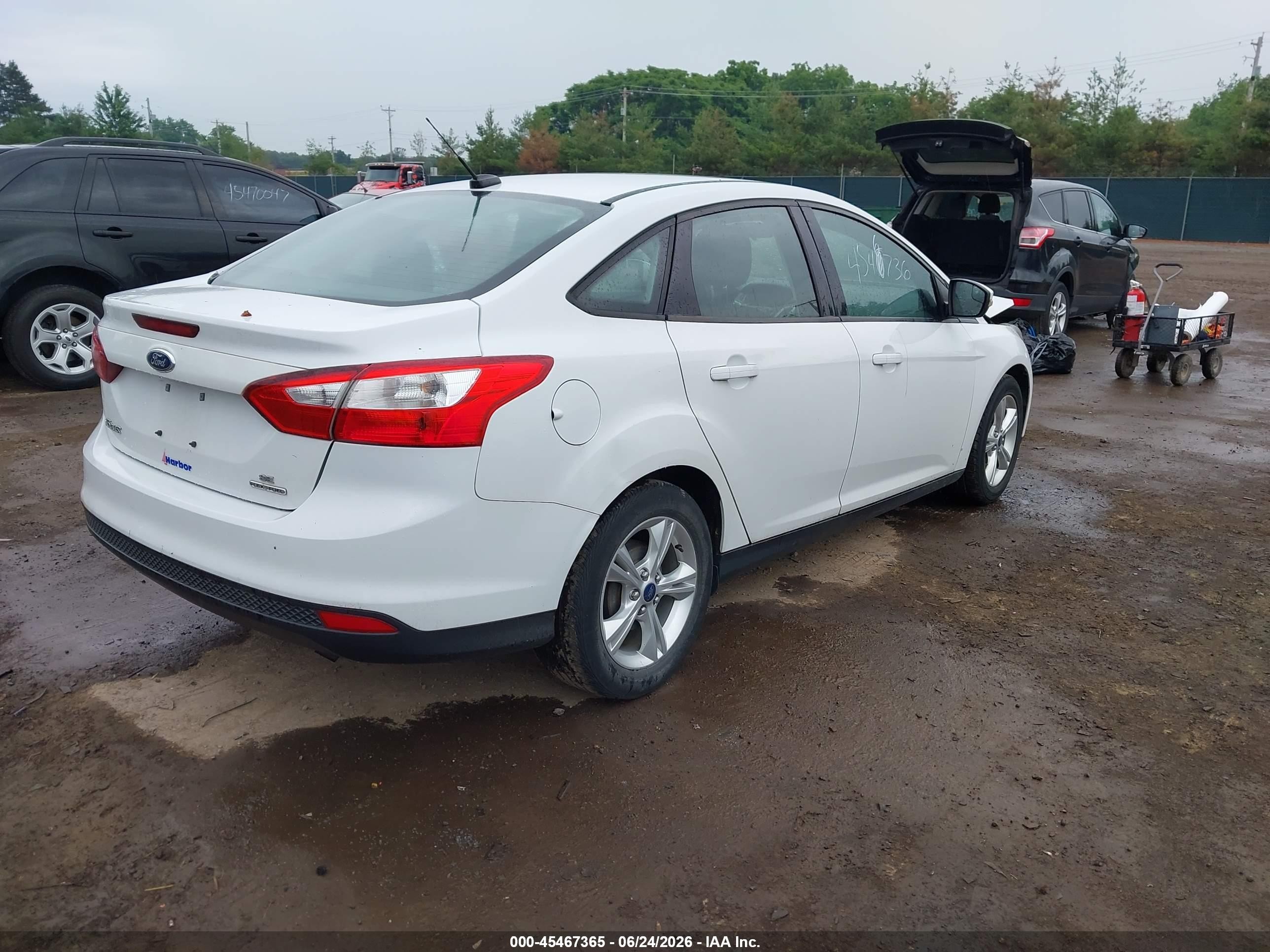 2013 Ford Focus Se White vin: 1FADP3F24DL296755