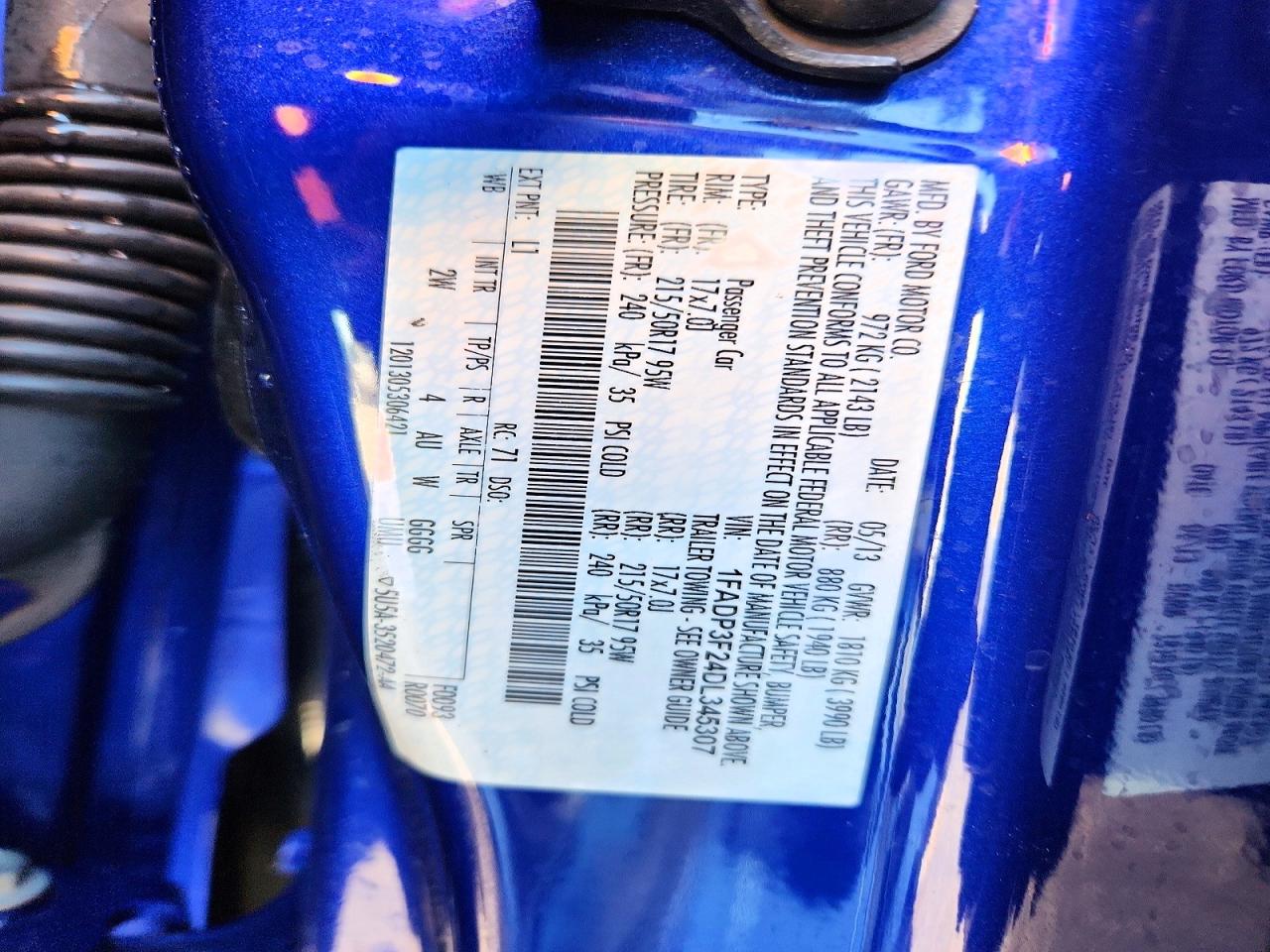 2013 Ford Focus Se Blue vin: 1FADP3F24DL345307