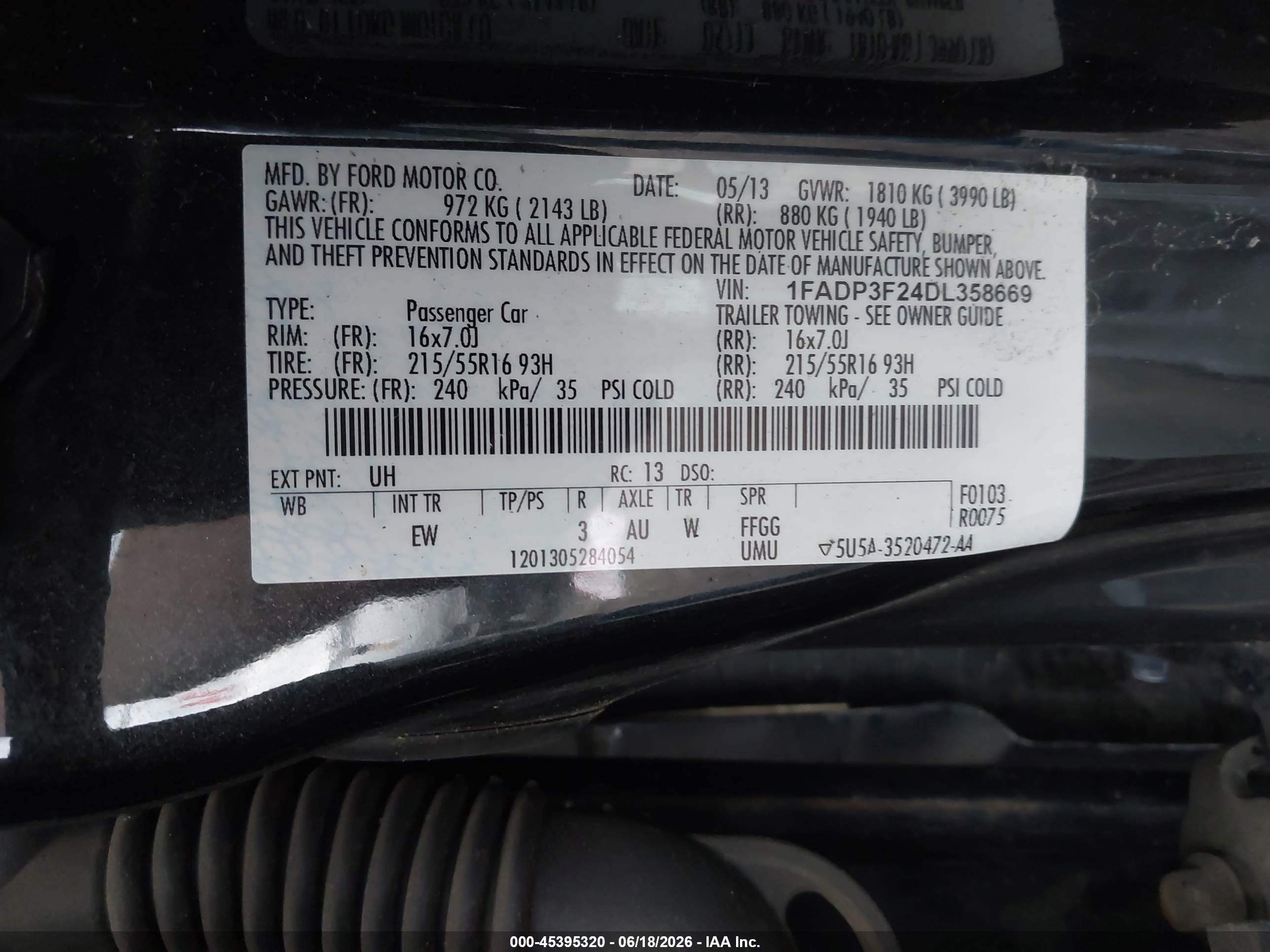 2013 Ford Focus Se Black vin: 1FADP3F24DL358669