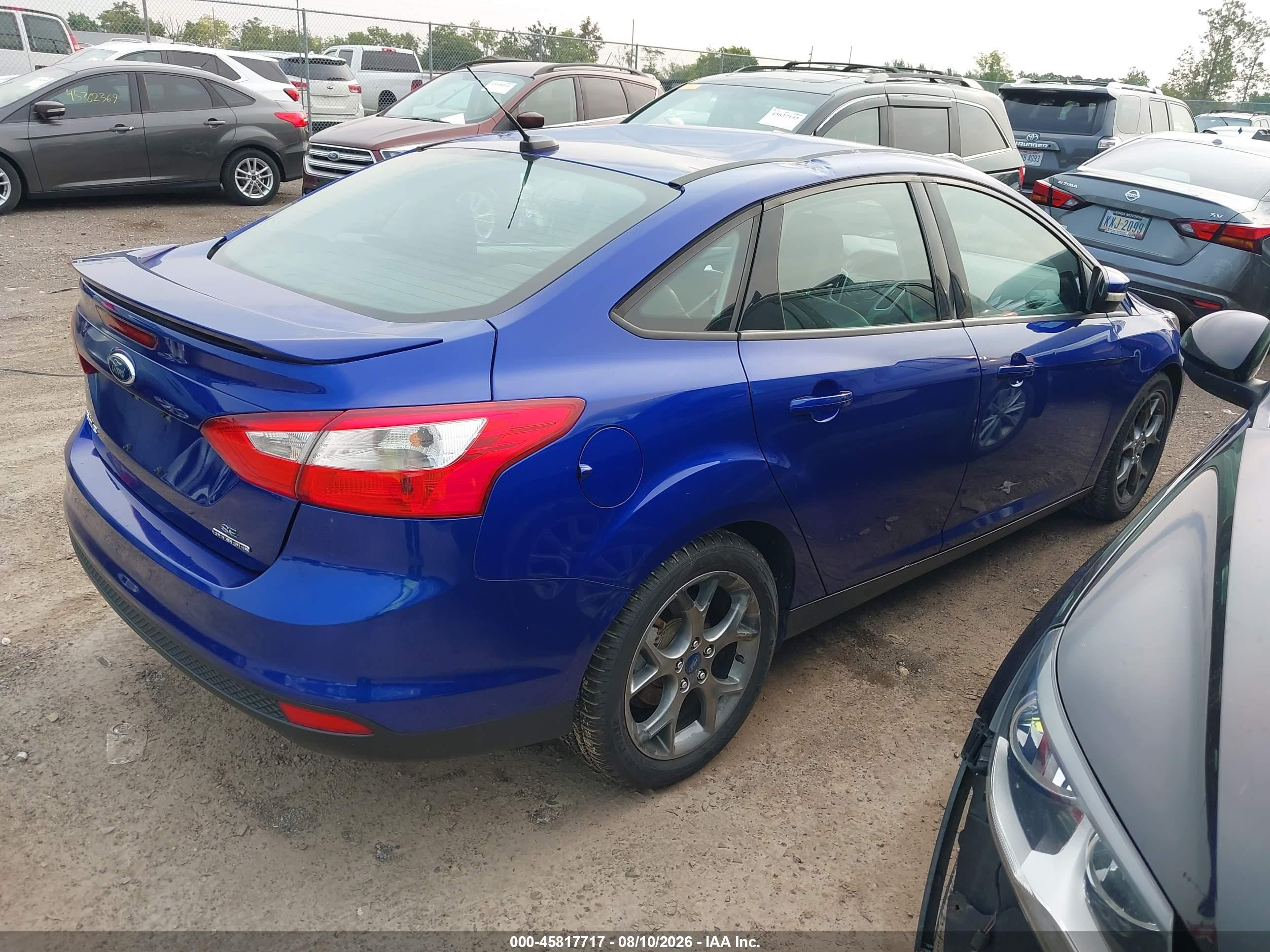2013 Ford Focus Se Blue vin: 1FADP3F24DL380641