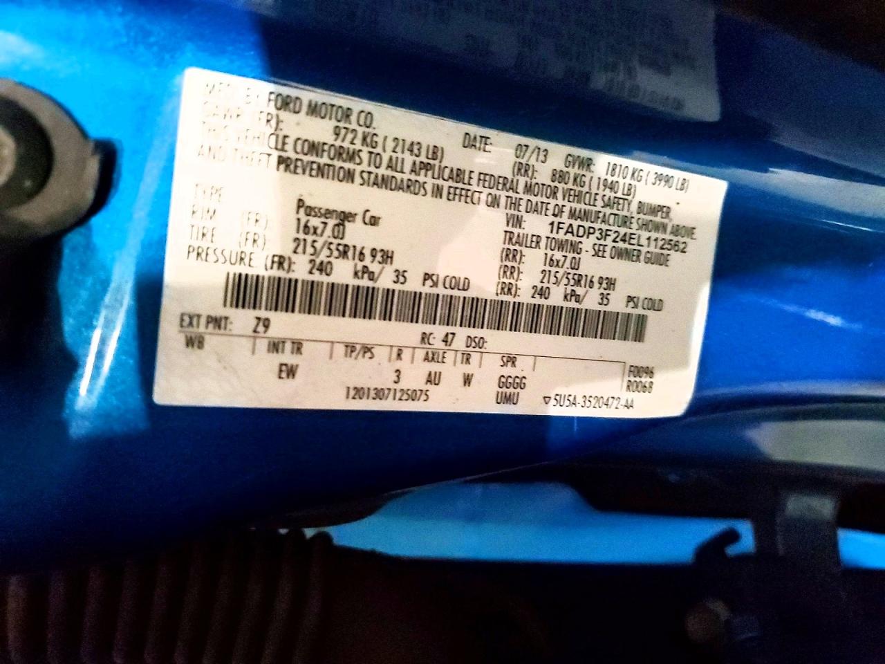 2014 Ford Focus Se Blue vin: 1FADP3F24EL112562