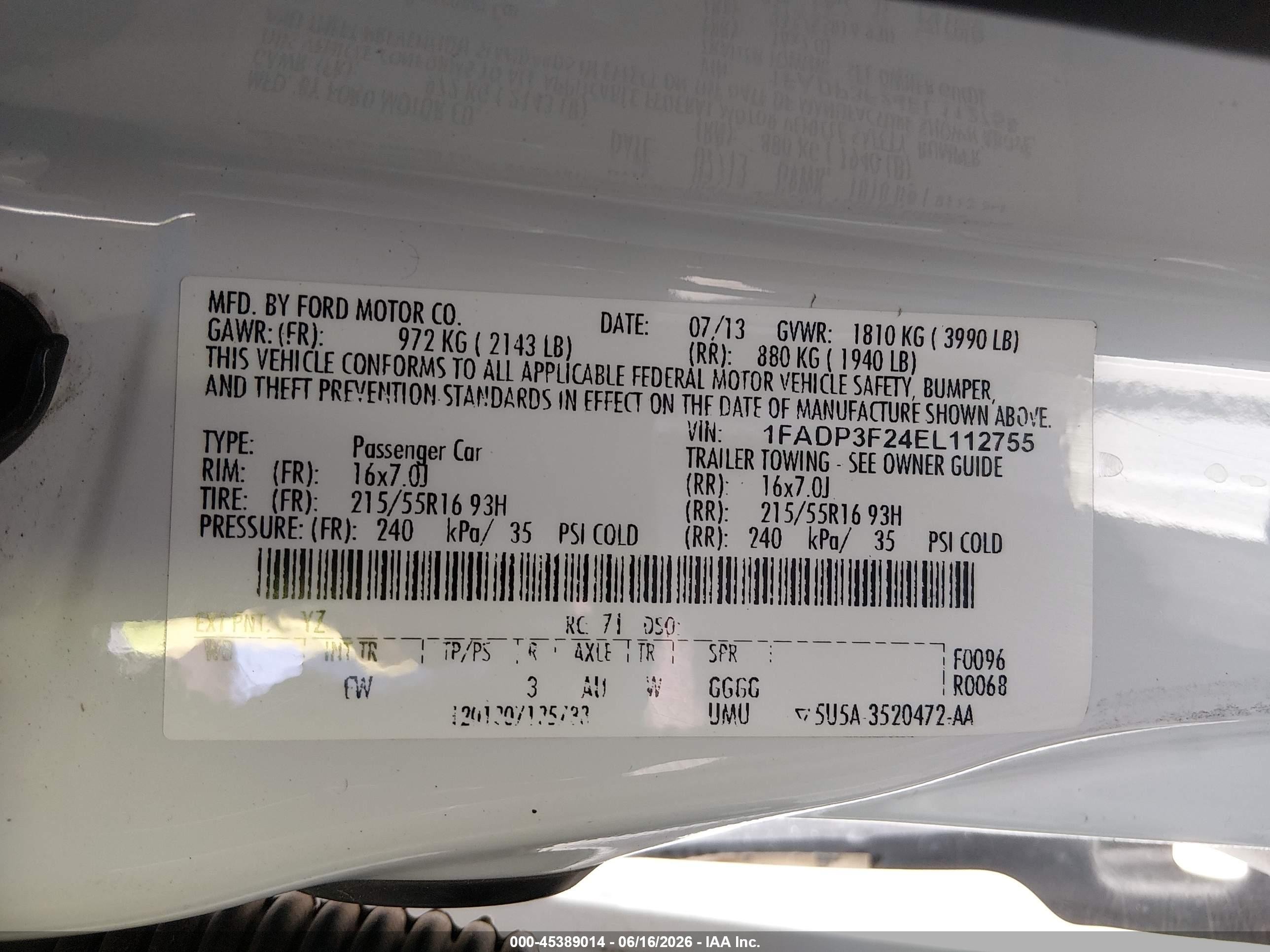 2014 Ford Focus Se White vin: 1FADP3F24EL112755