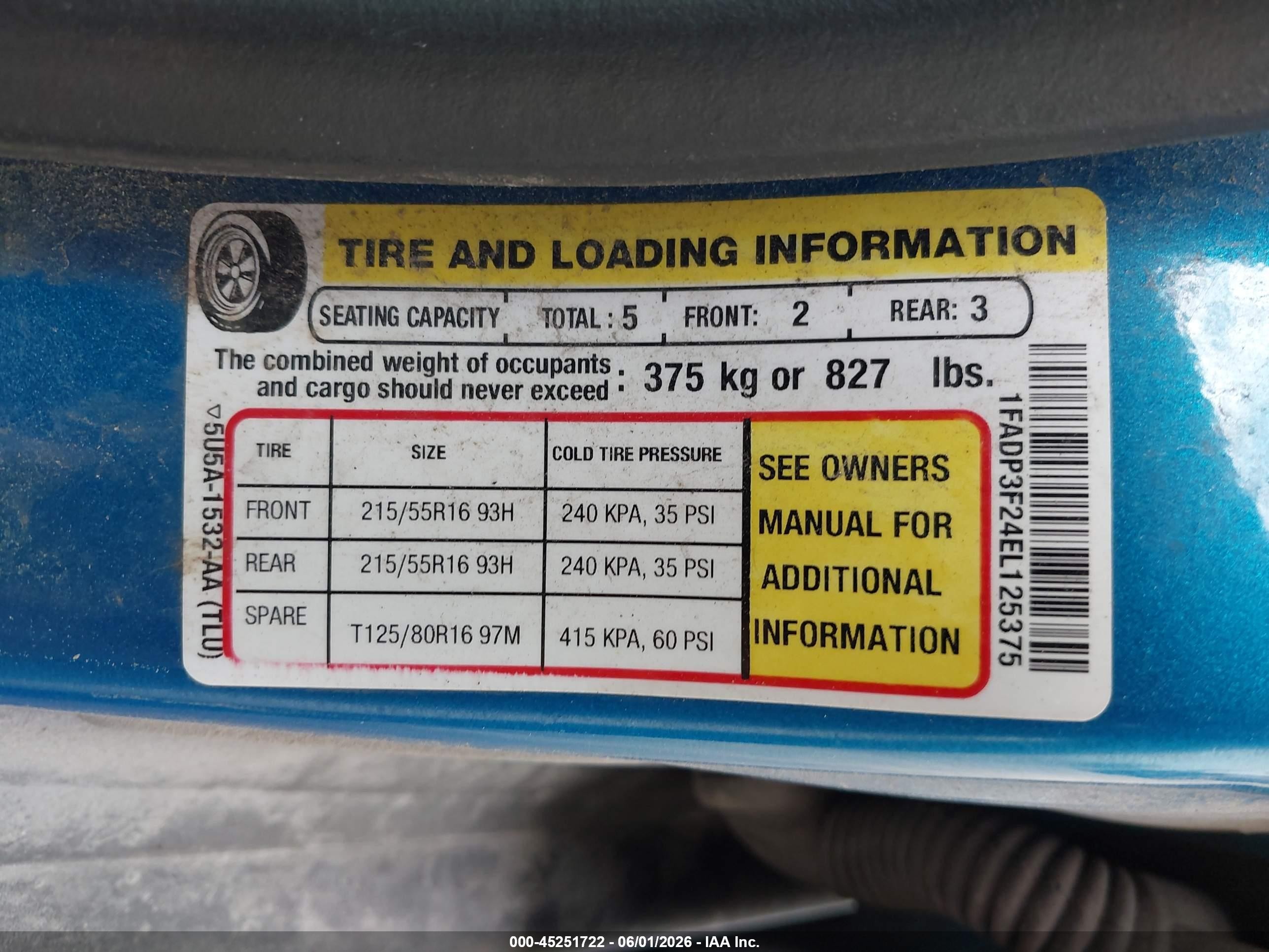2014 Ford Focus Se Blue vin: 1FADP3F24EL125375