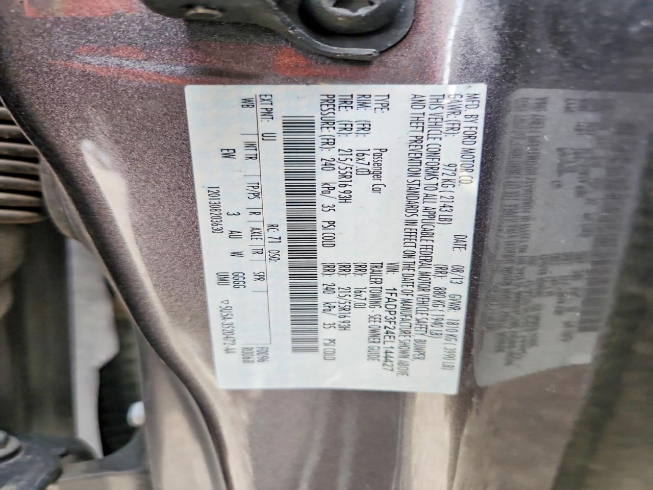 2014 Ford Focus Se Charcoal vin: 1FADP3F24EL144427