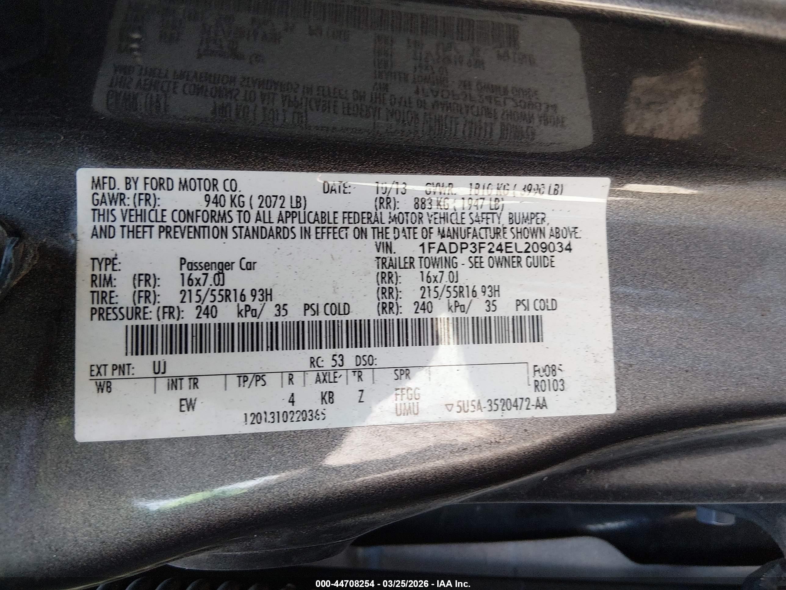 2014 Ford Focus Se Gray vin: 1FADP3F24EL209034