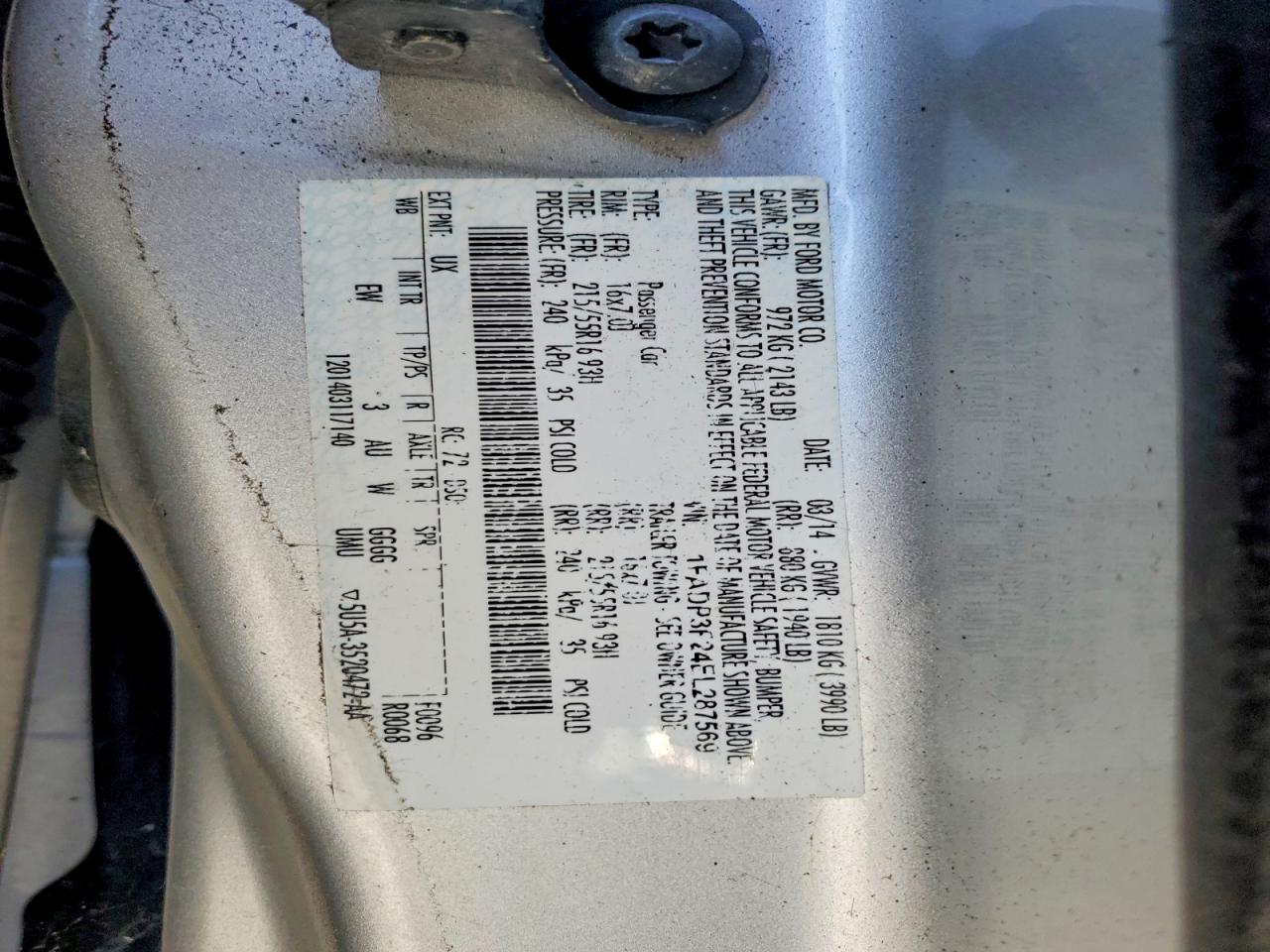 2014 Ford Focus Se Silver vin: 1FADP3F24EL287569