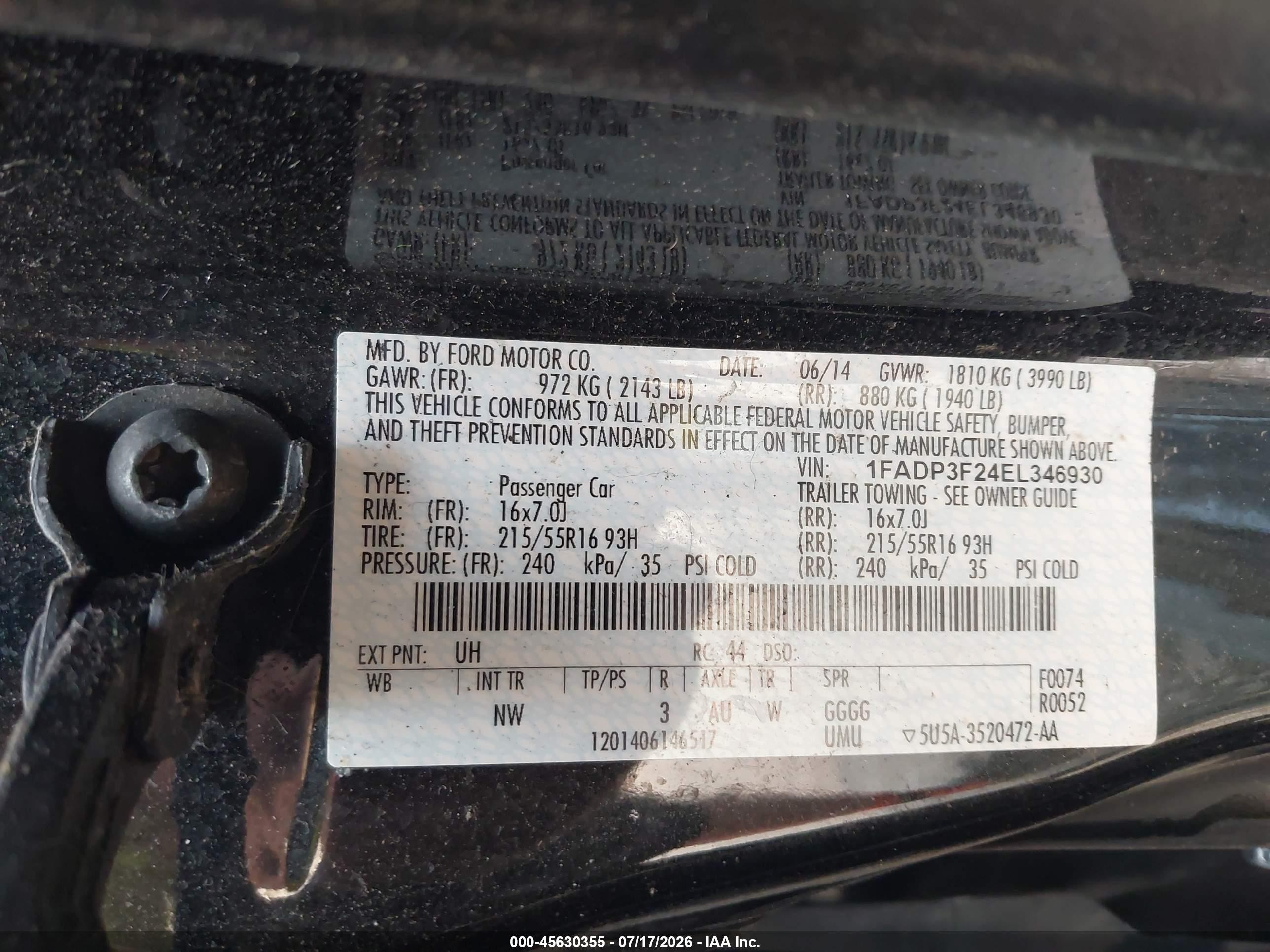 2014 Ford Focus Se Черный vin: 1FADP3F24EL346930