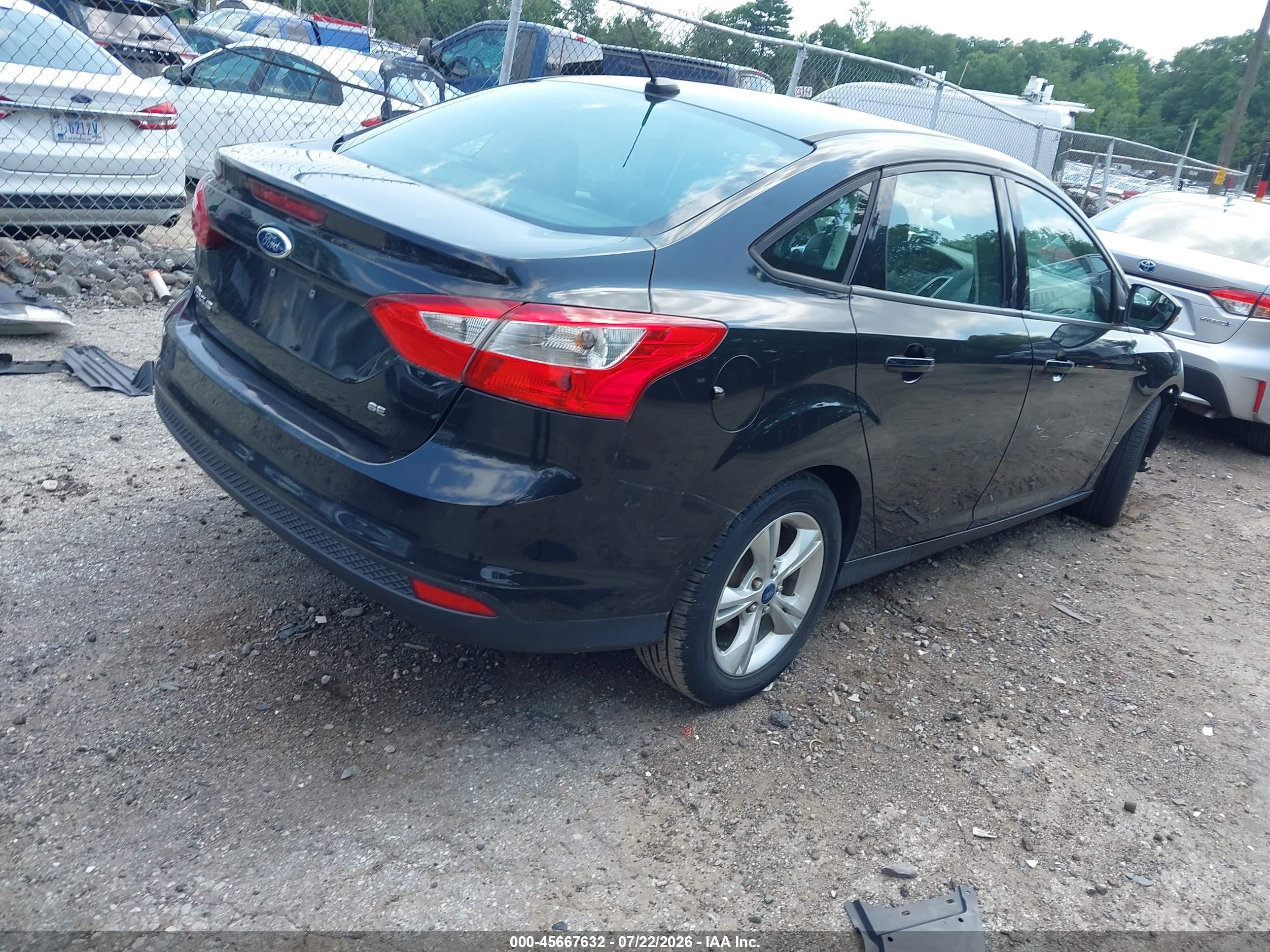 2014 Ford Focus Se Black vin: 1FADP3F24EL365848