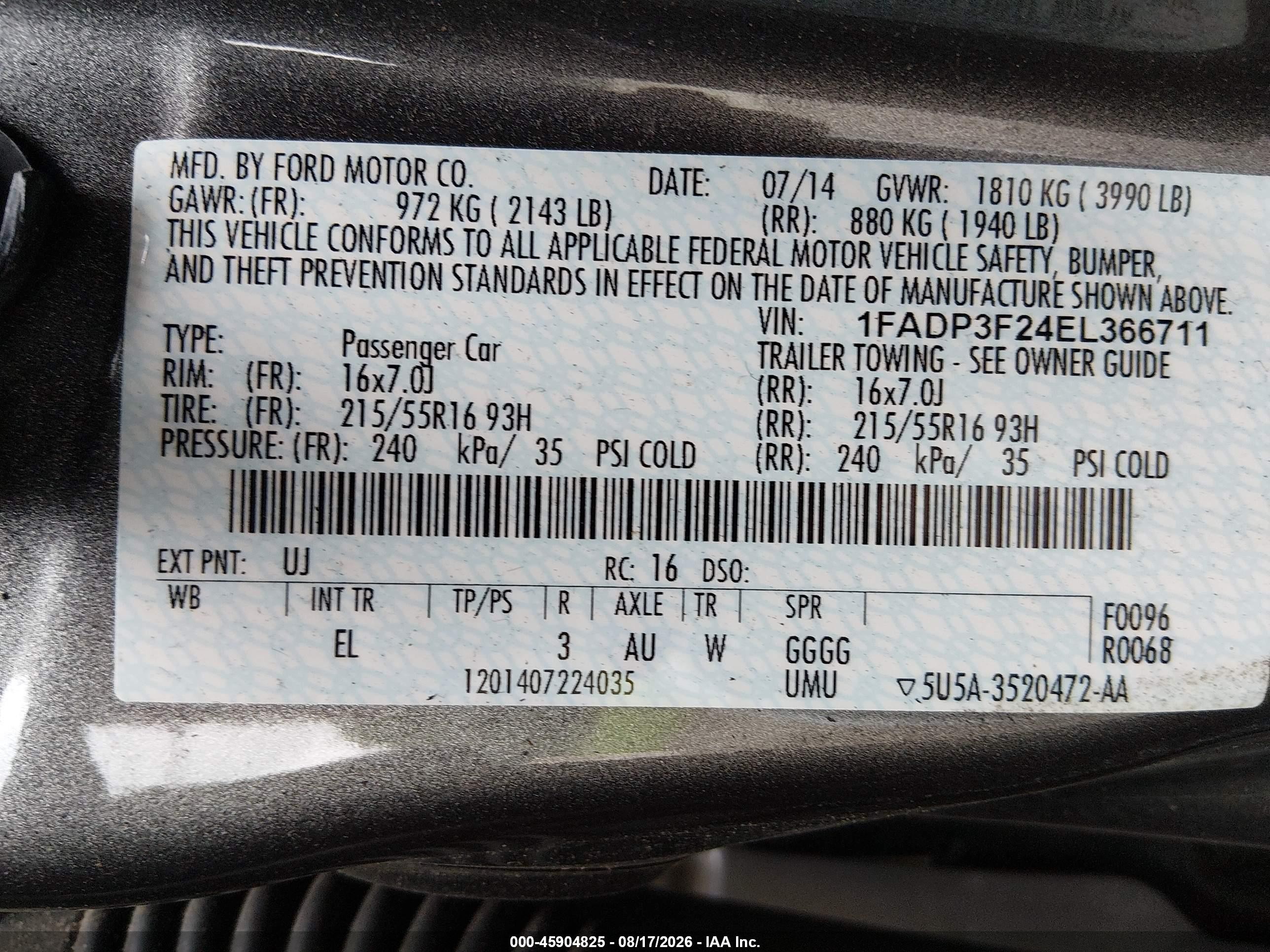 2014 Ford Focus Se Gray vin: 1FADP3F24EL366711
