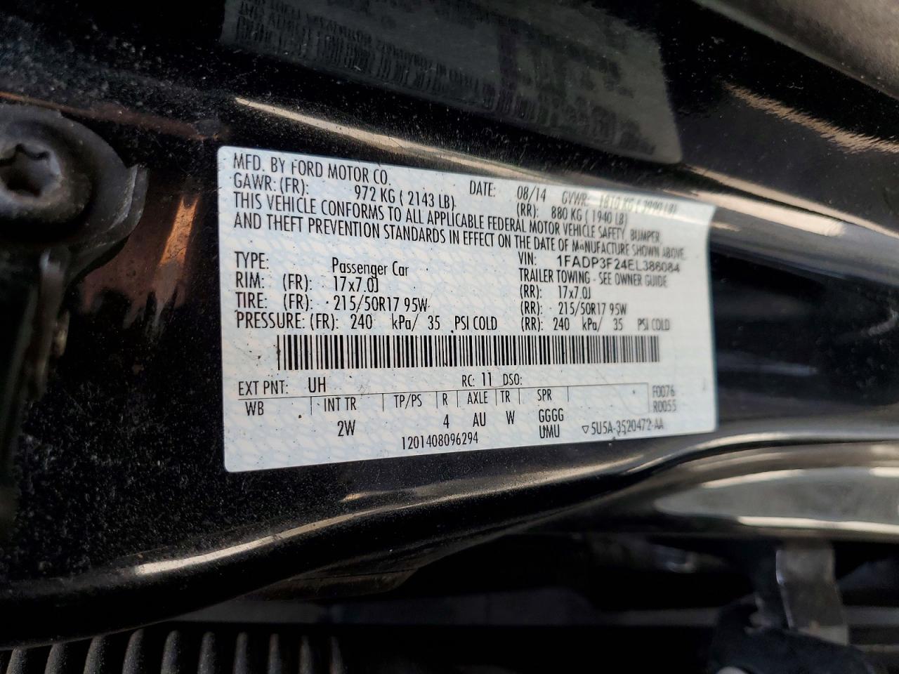 2014 Ford Focus Se Black vin: 1FADP3F24EL386084