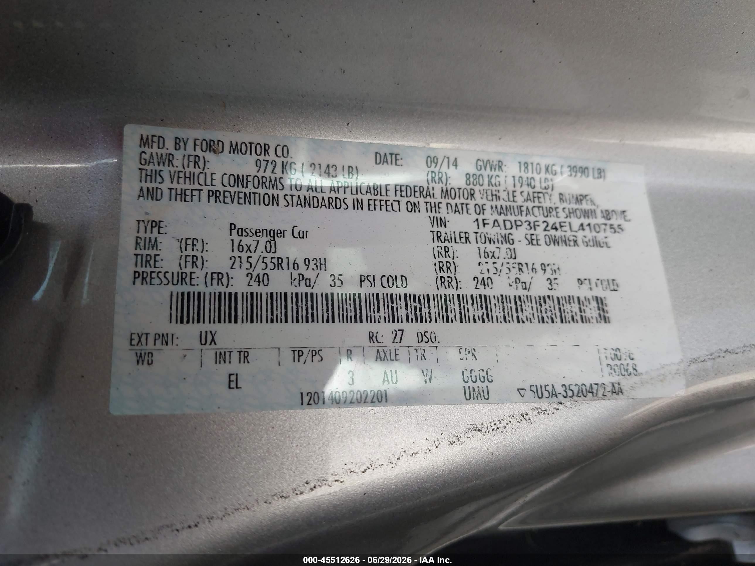 2014 Ford Focus Se Silver vin: 1FADP3F24EL410755
