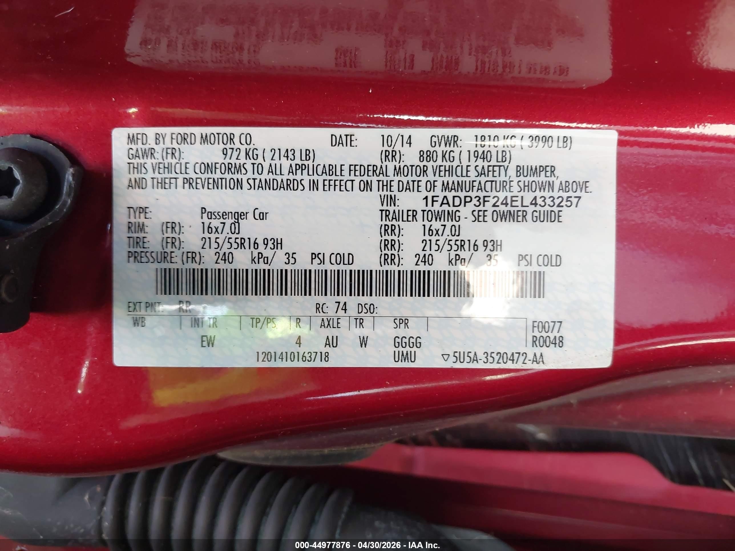 2014 Ford Focus Se Red vin: 1FADP3F24EL433257
