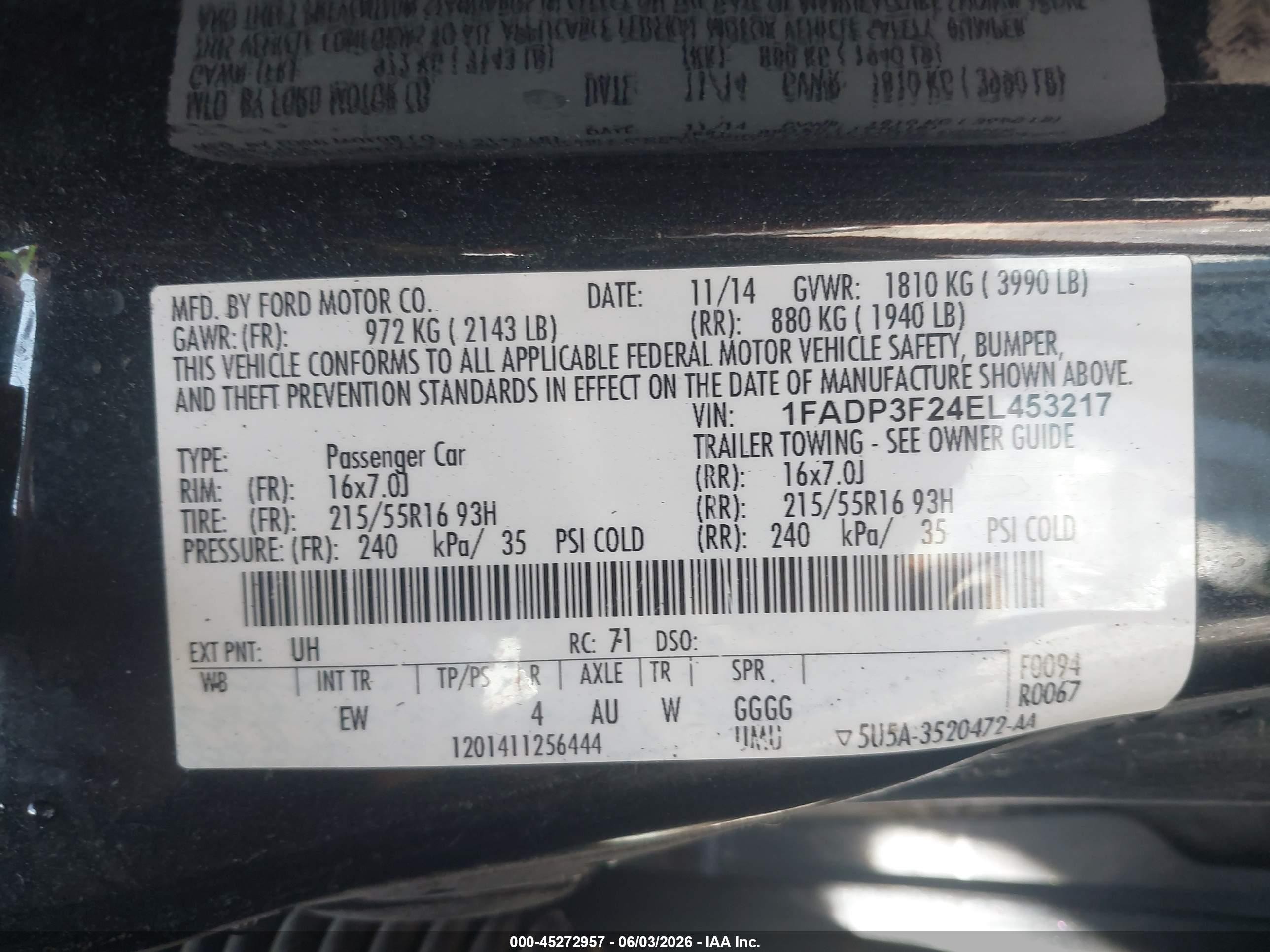 2014 Ford Focus Se Black vin: 1FADP3F24EL453217