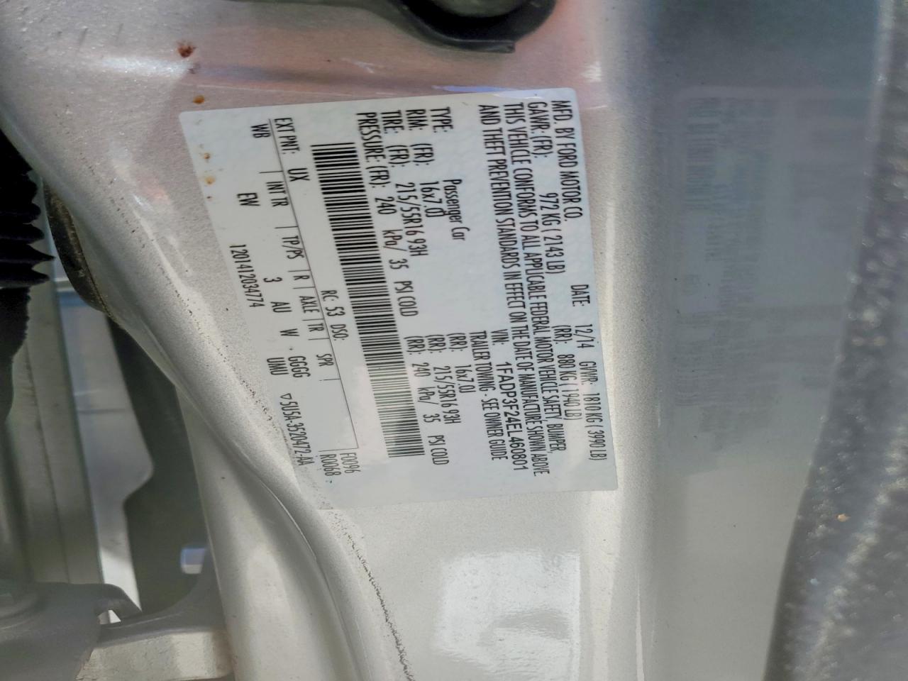 2014 Ford Focus Se Gray vin: 1FADP3F24EL460801