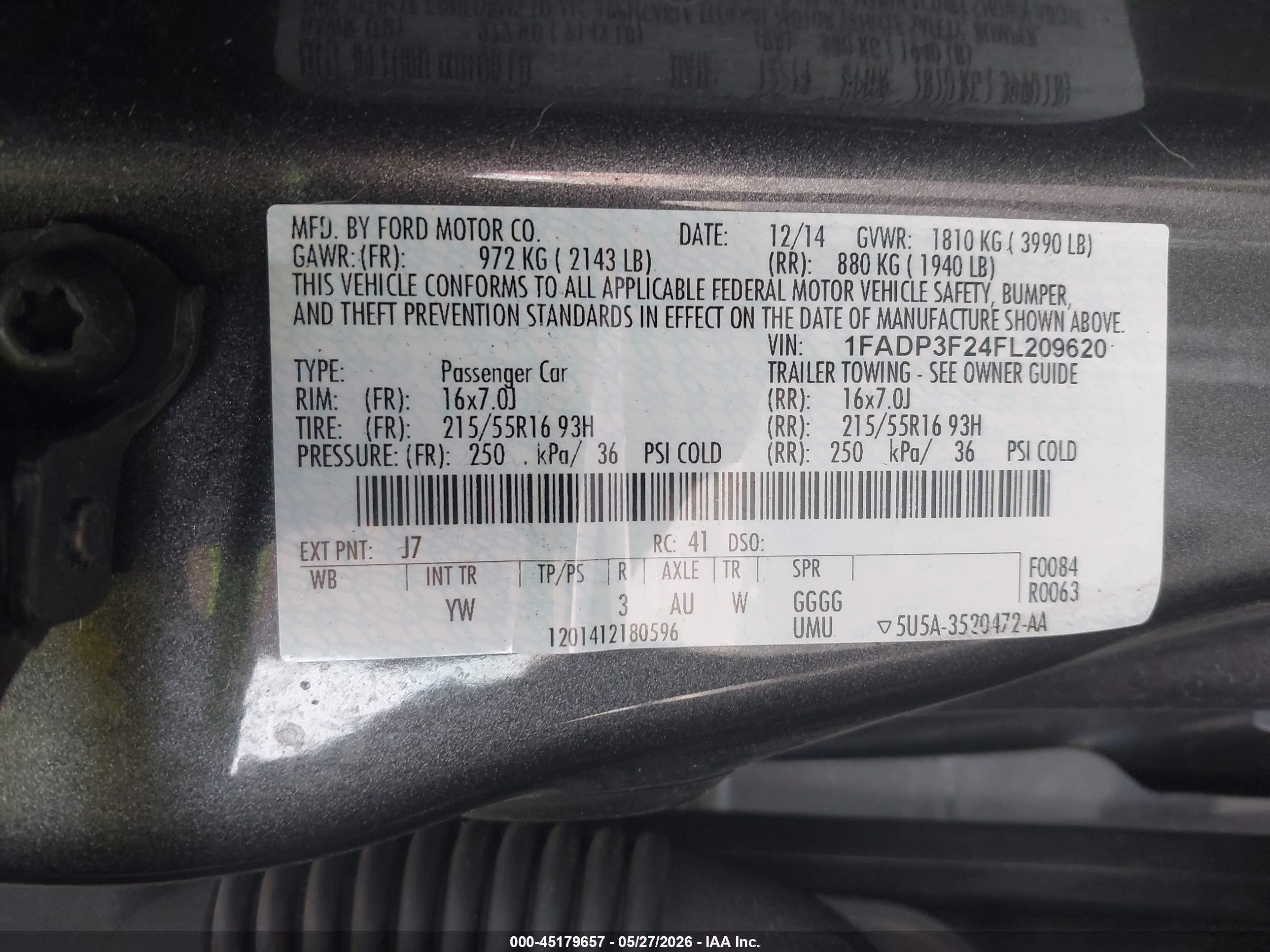 2015 Ford Focus Se Gray vin: 1FADP3F24FL209620