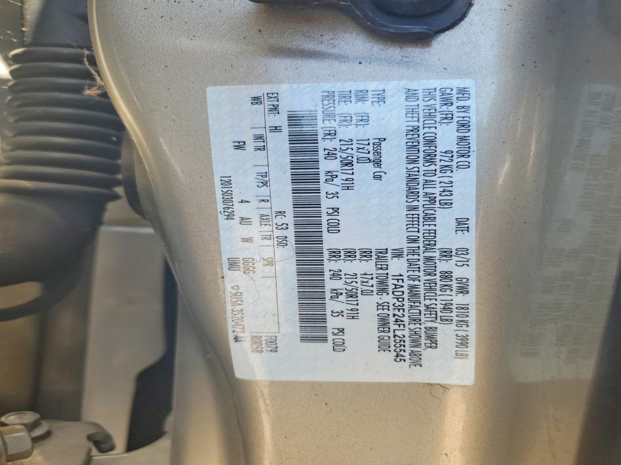 2015 Ford Focus Se Tan vin: 1FADP3F24FL255545