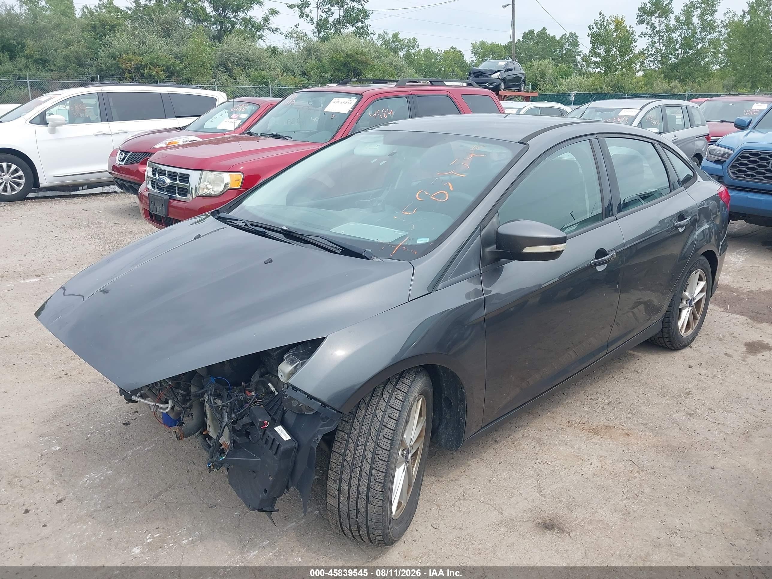2015 Ford Focus Se Gray vin: 1FADP3F24FL262348