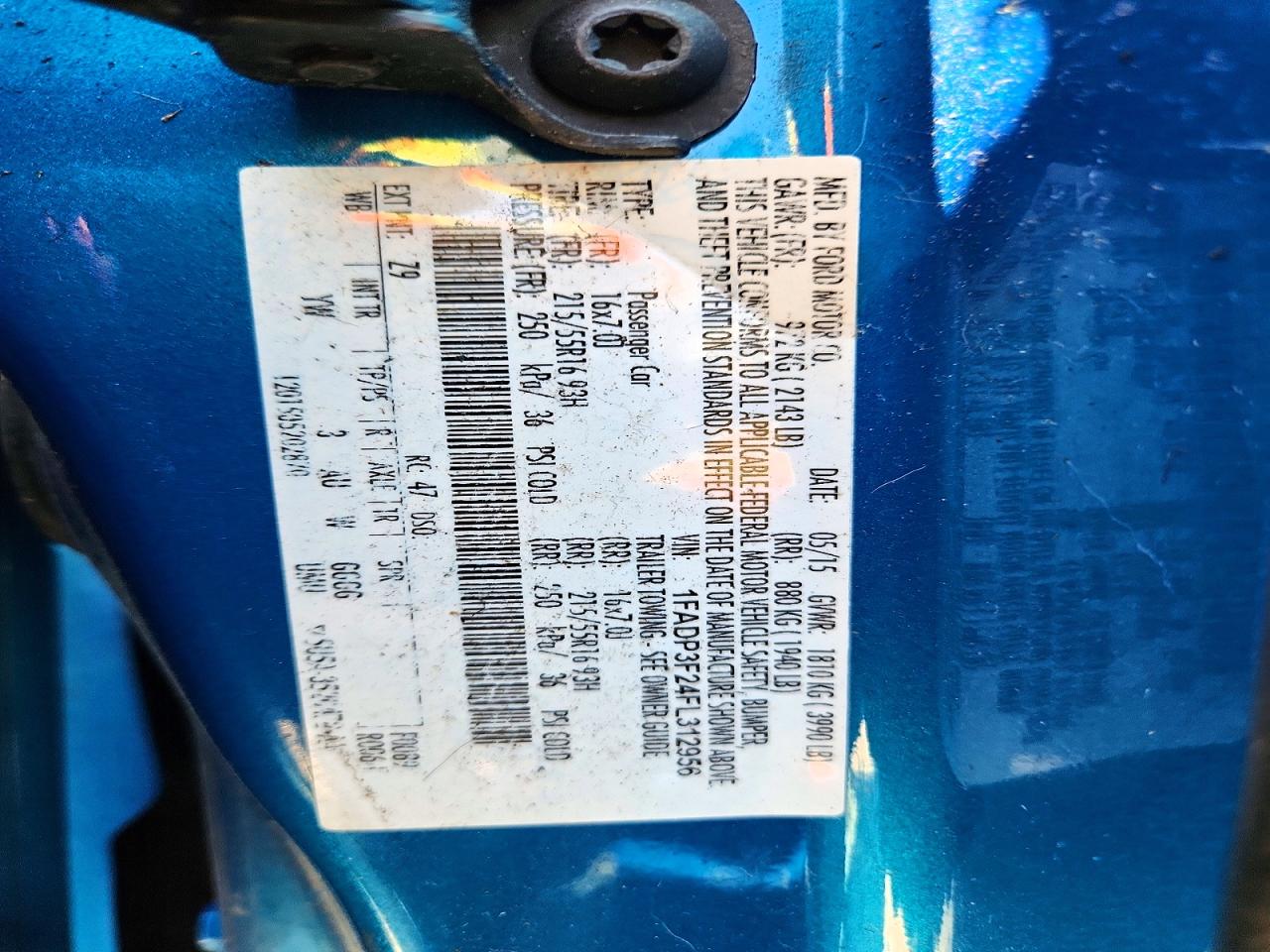 2015 Ford Focus Se Blue vin: 1FADP3F24FL312956