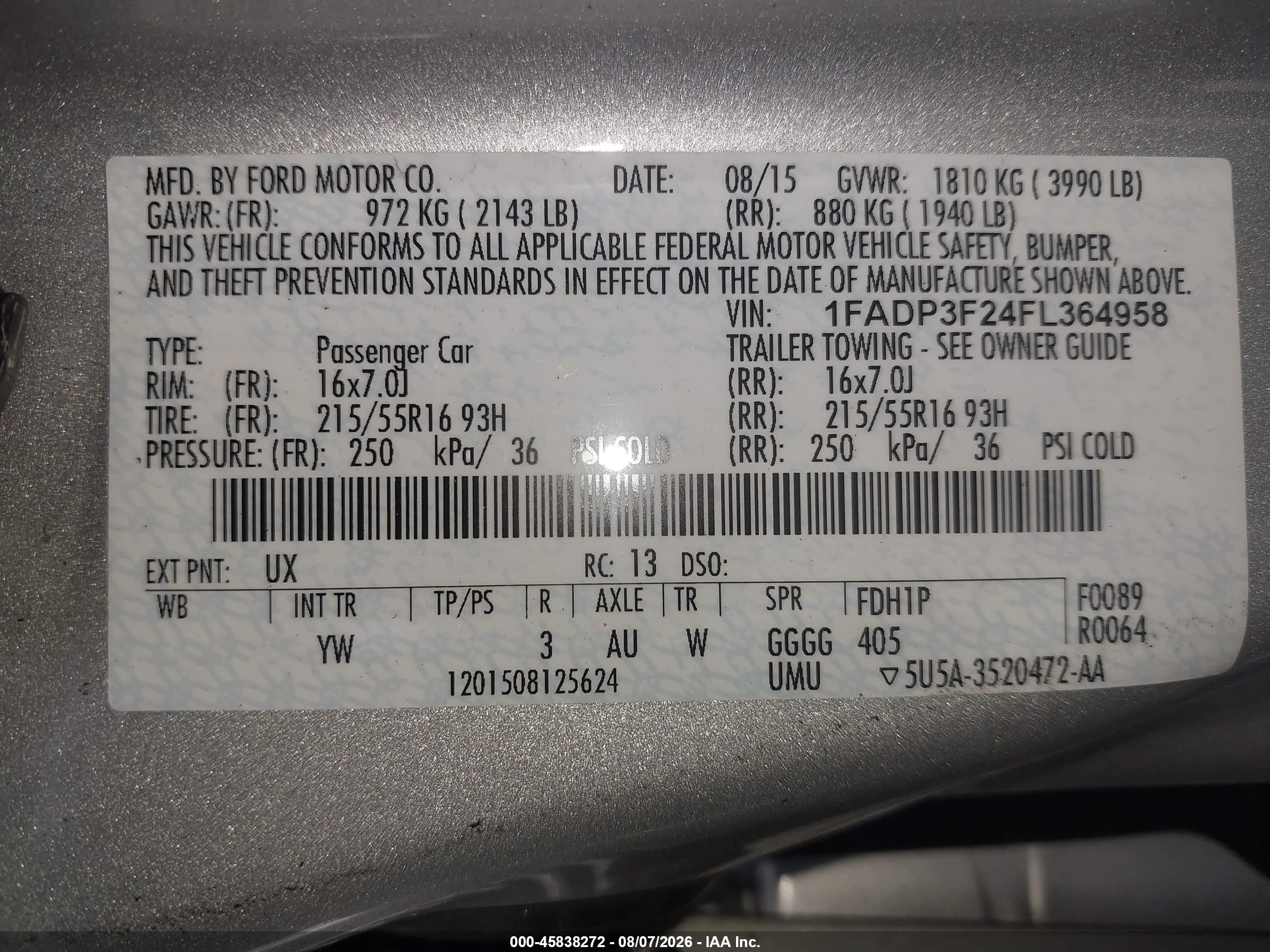 2015 Ford Focus Se Серебряный vin: 1FADP3F24FL364958