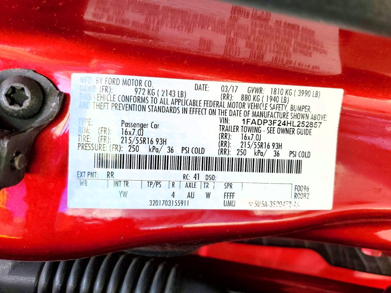 2017 Ford Focus Se Red vin: 1FADP3F24HL252857