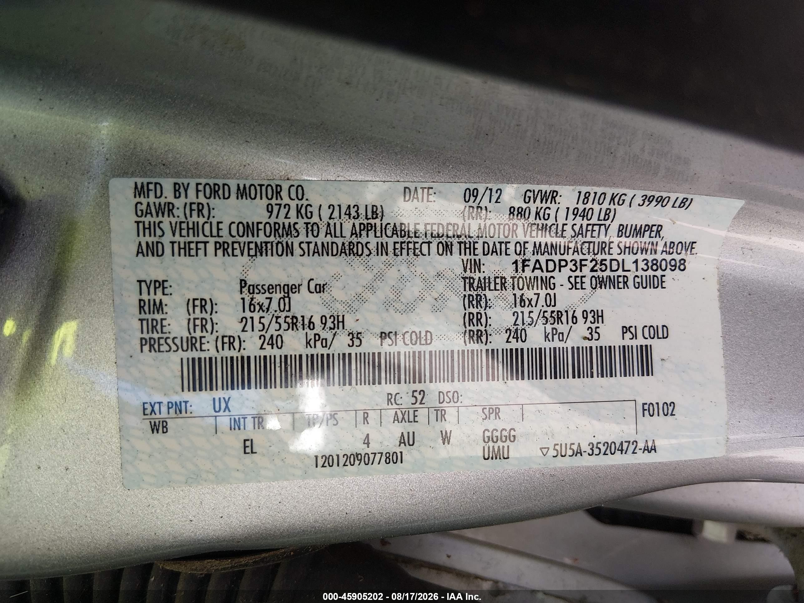 2013 Ford Focus Se Gray vin: 1FADP3F25DL138098