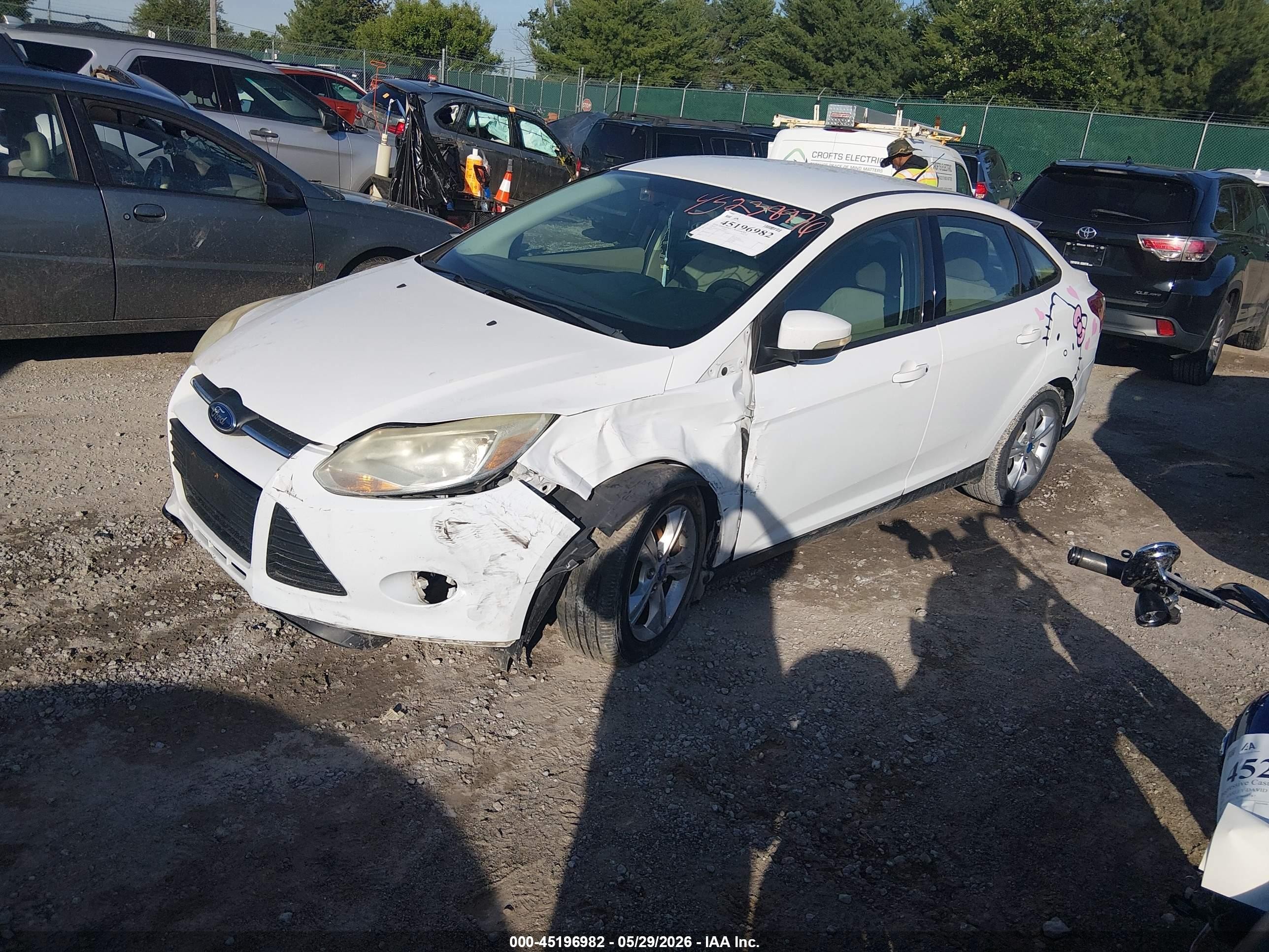 2013 Ford Focus Se White vin: 1FADP3F25DL253431