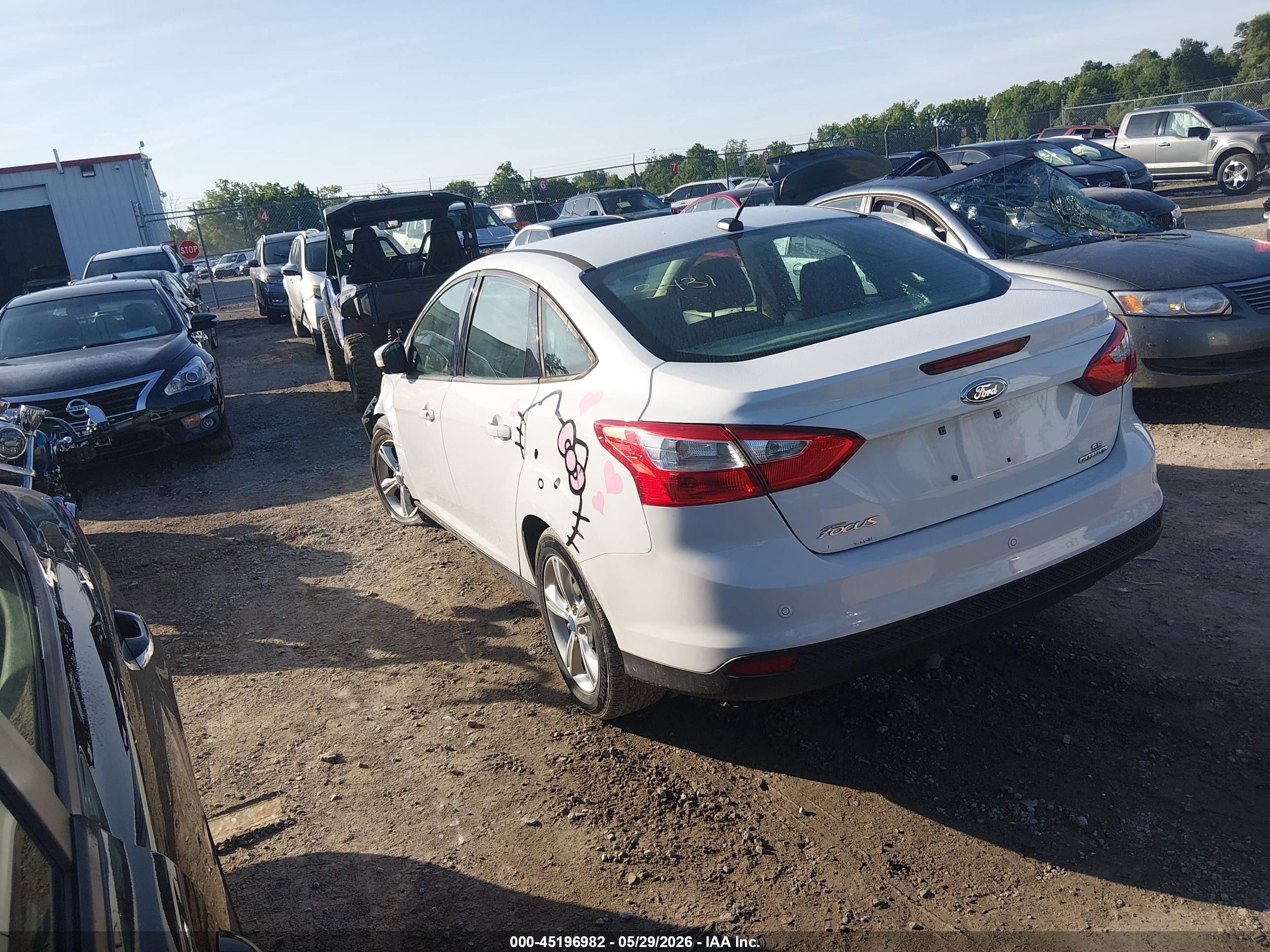 2013 Ford Focus Se White vin: 1FADP3F25DL253431