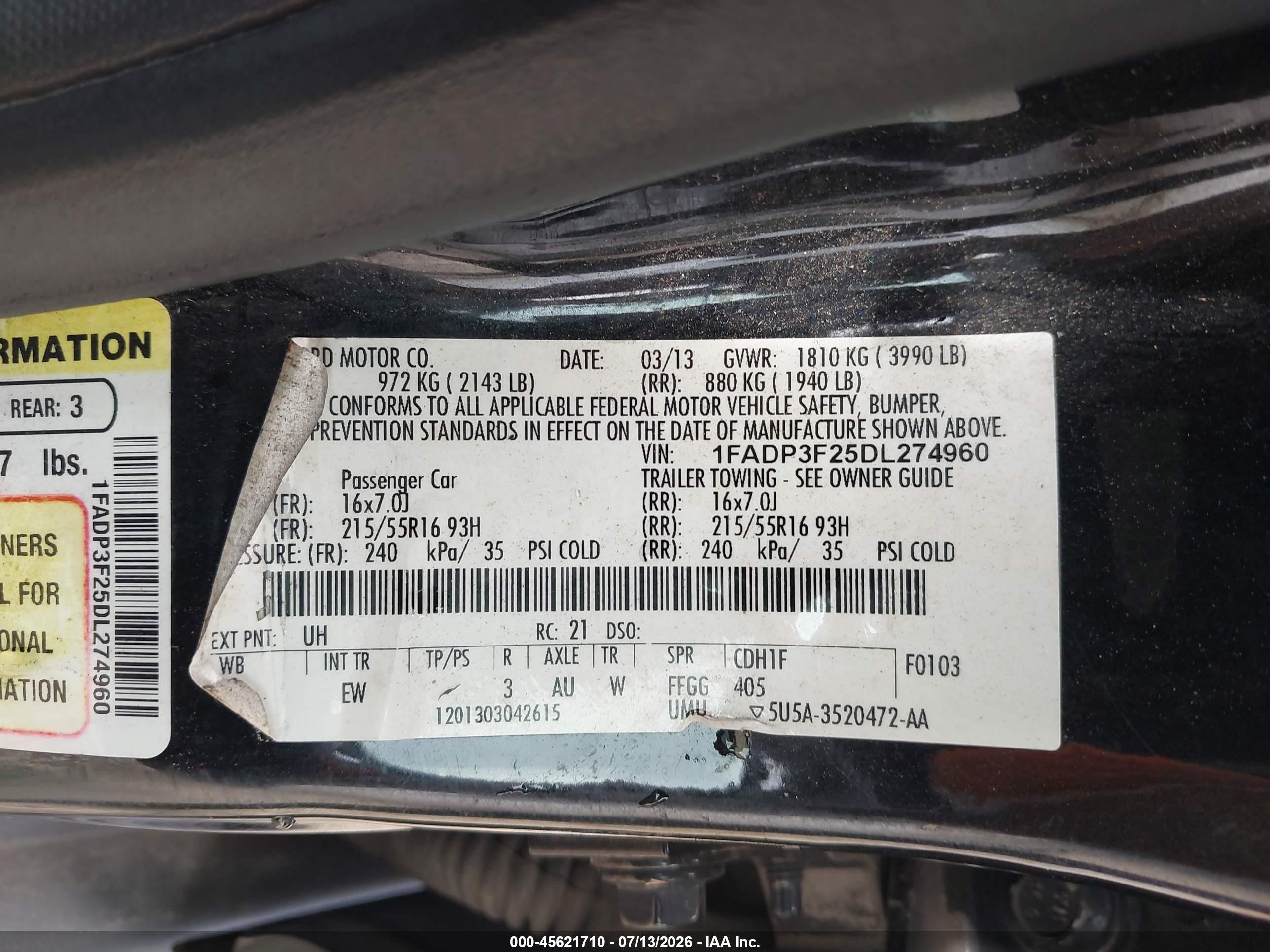 2013 Ford Focus Se Black vin: 1FADP3F25DL274960
