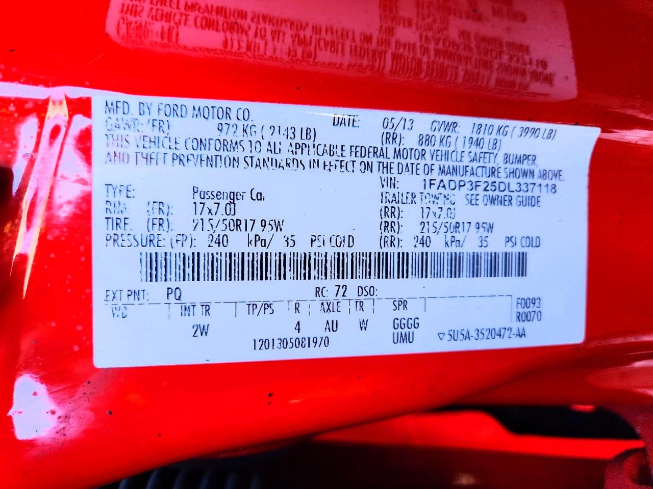 2013 Ford Focus Se Red vin: 1FADP3F25DL337118