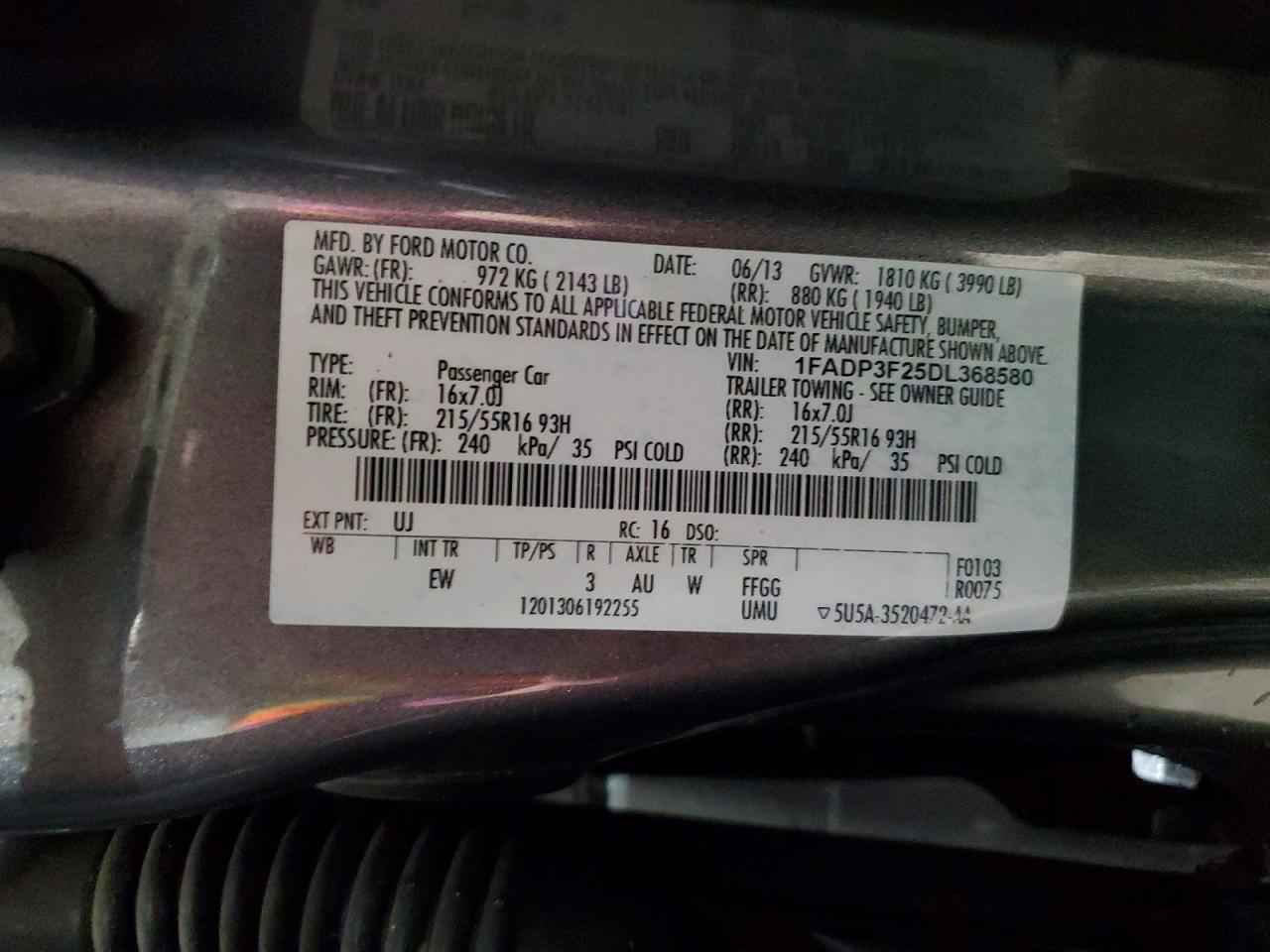 2013 Ford Focus Se Charcoal vin: 1FADP3F25DL368580