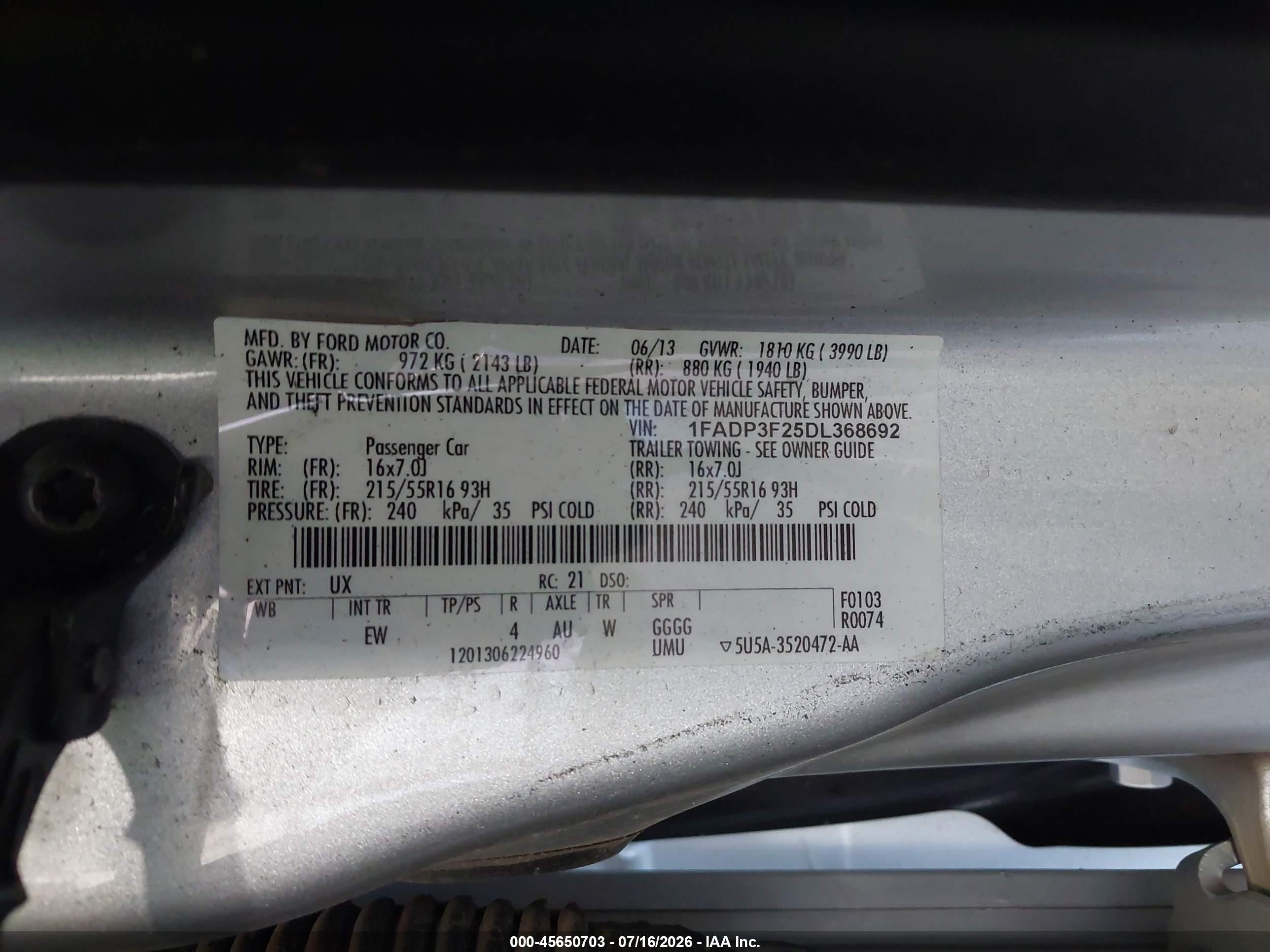 2013 Ford Focus Se Silver vin: 1FADP3F25DL368692
