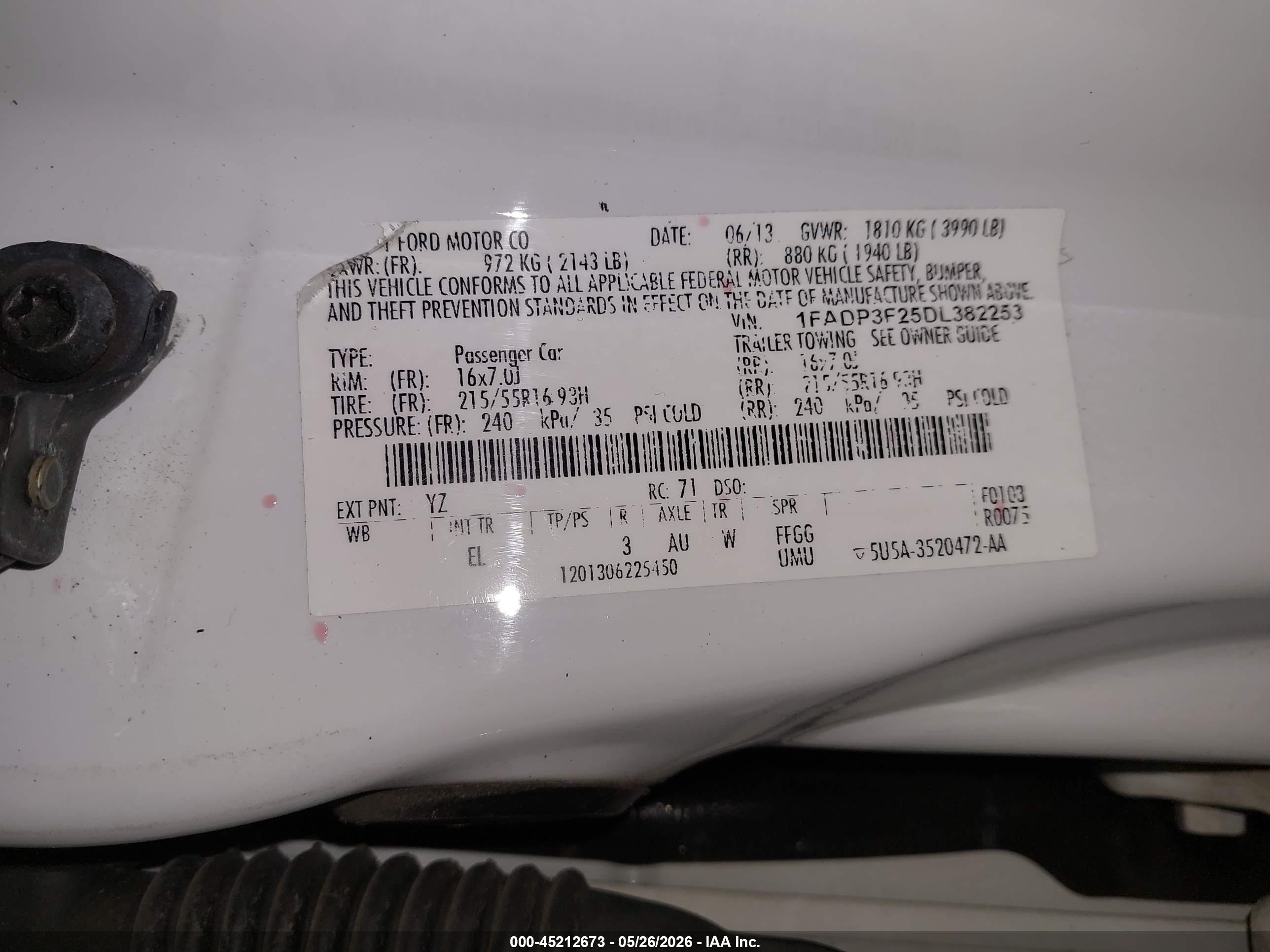2013 Ford Focus Se White vin: 1FADP3F25DL382253