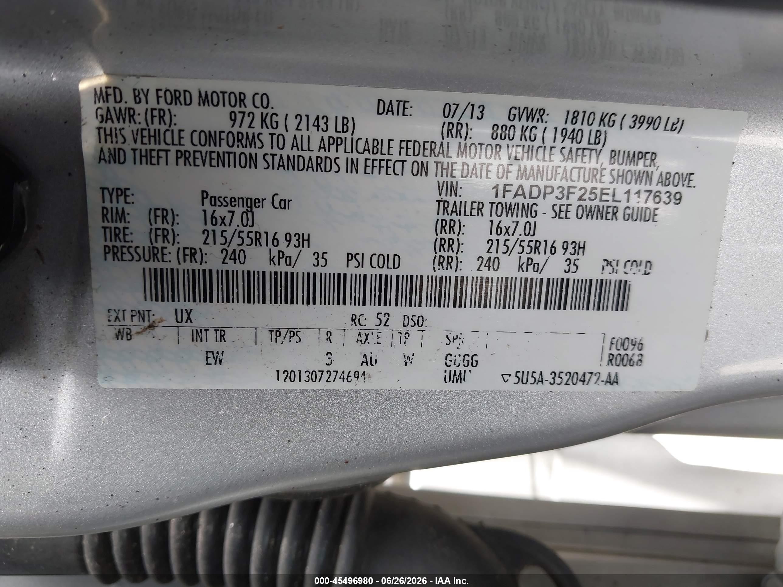 2014 Ford Focus Se Silver vin: 1FADP3F25EL117639