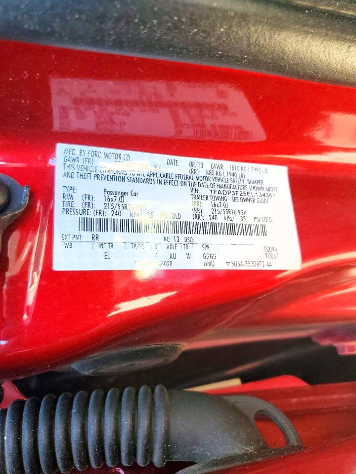 2014 Ford Focus Se Red vin: 1FADP3F25EL134361