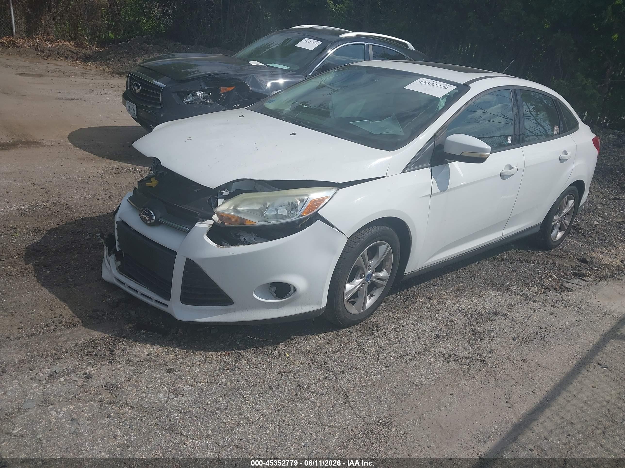 2014 Ford Focus Se White vin: 1FADP3F25EL146610
