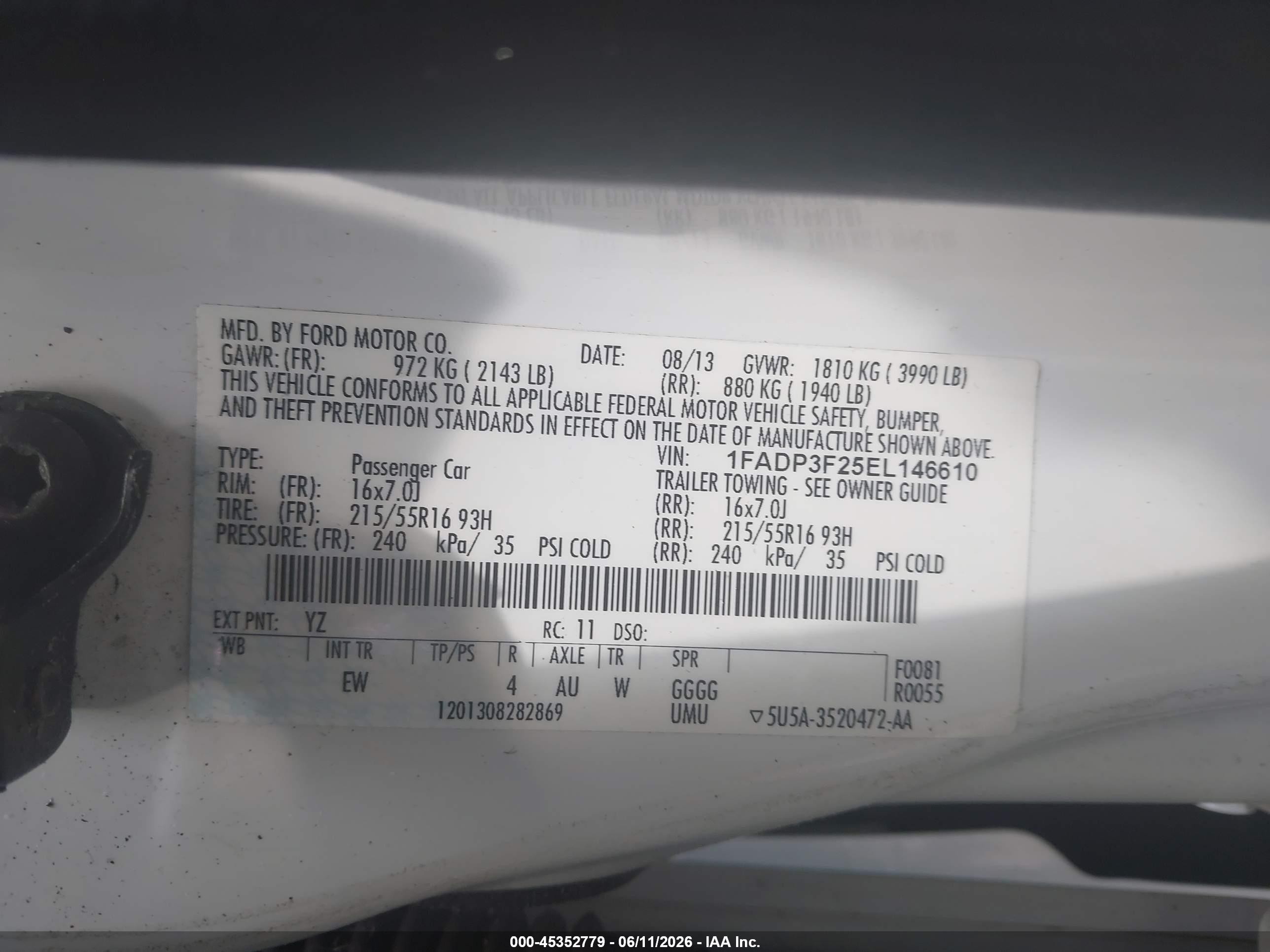 2014 Ford Focus Se White vin: 1FADP3F25EL146610