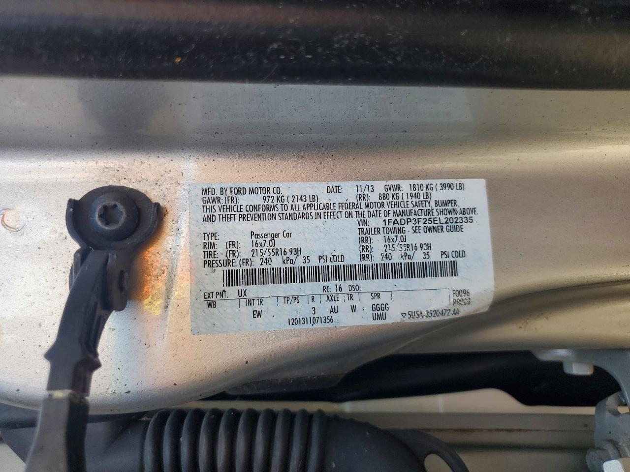 2014 Ford Focus Se Silver vin: 1FADP3F25EL202335