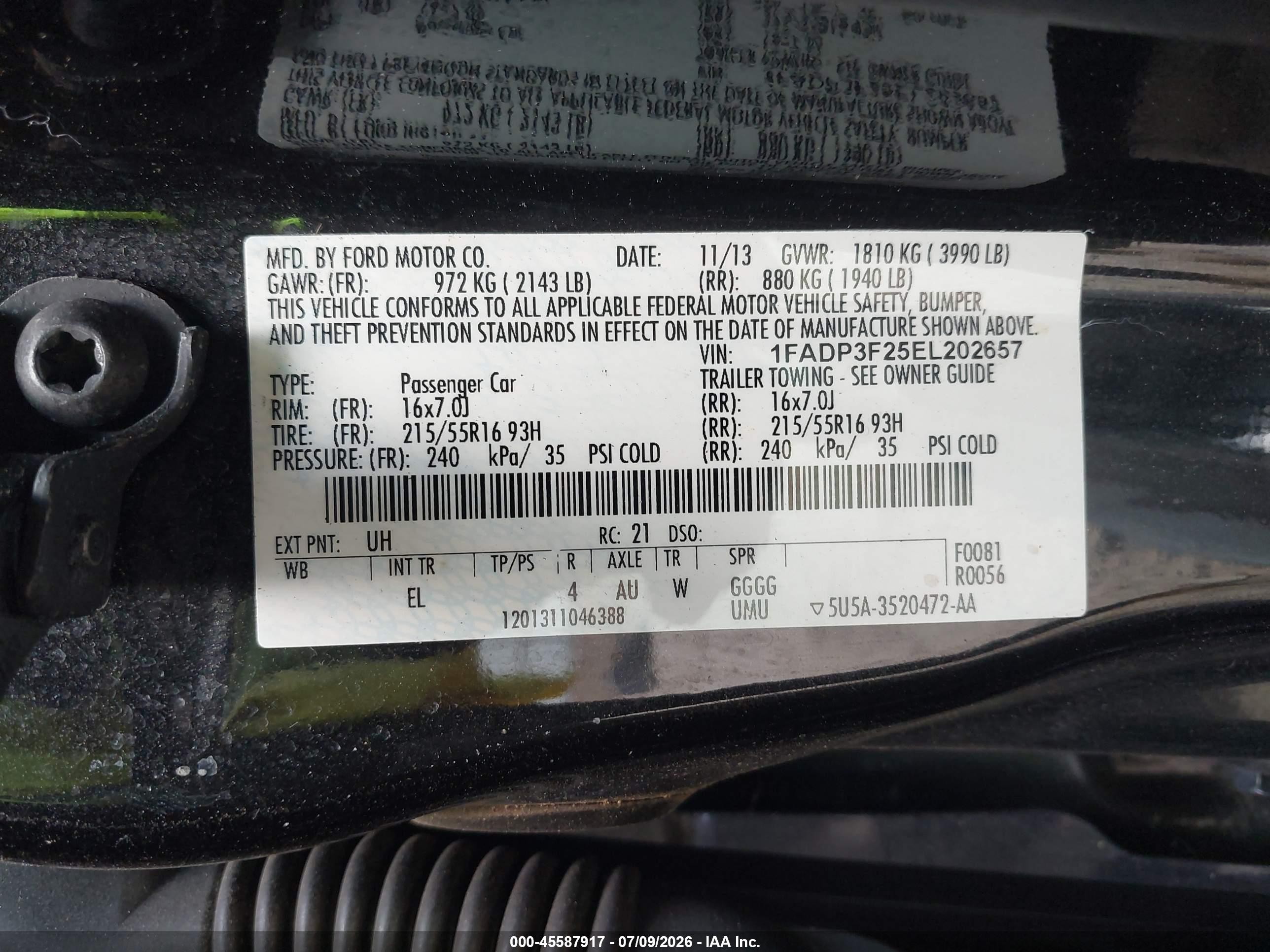 2014 Ford Focus Se Black vin: 1FADP3F25EL202657