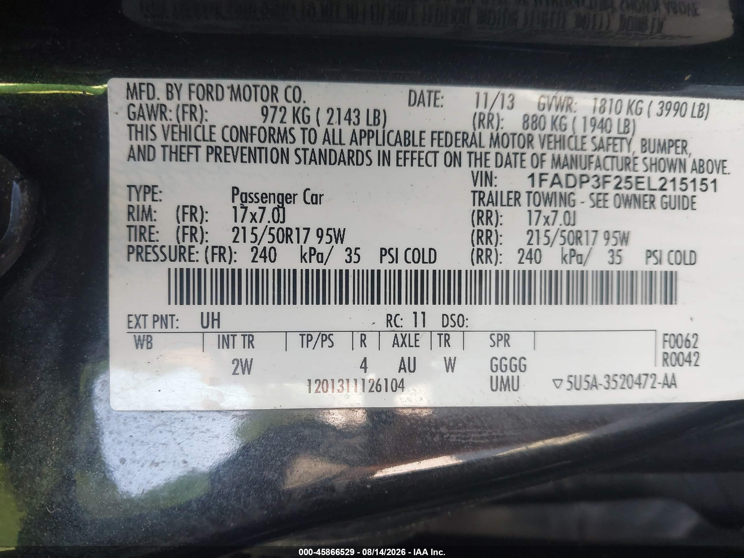 2014 Ford Focus Se Черный vin: 1FADP3F25EL215151