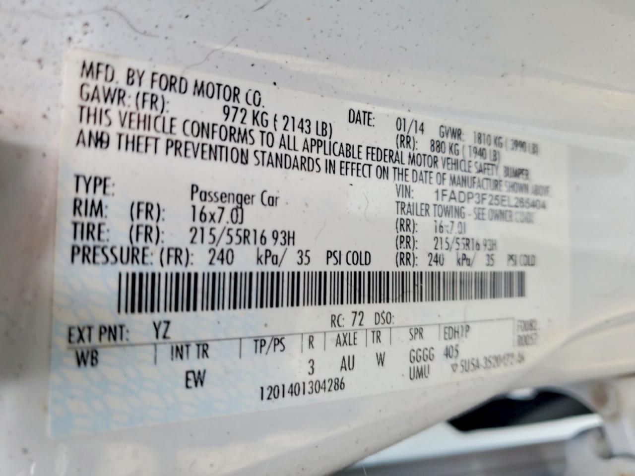 2014 Ford Focus Se White vin: 1FADP3F25EL265404